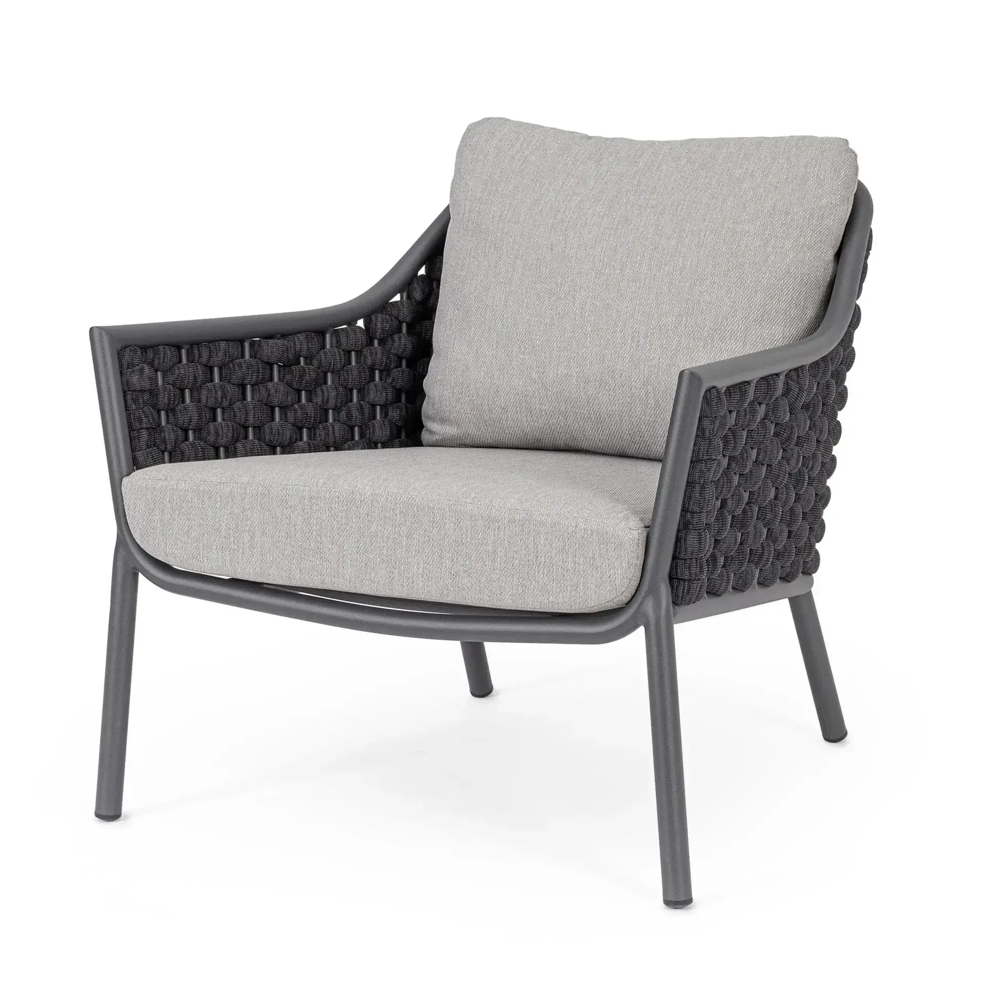 Fotel ogrodowy EVERLY 80x80 Bizzotto atracytowe aluminium