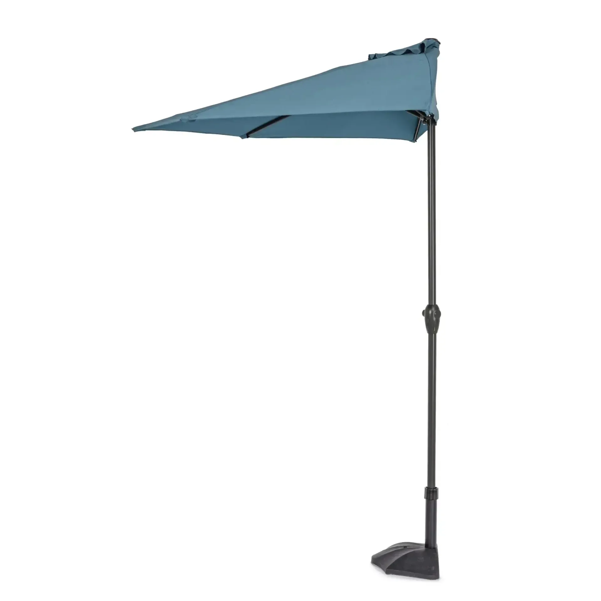 Parasol półokrągły balkonowy KALIFE 270x135 Bizzotto niebieski aluminiowy