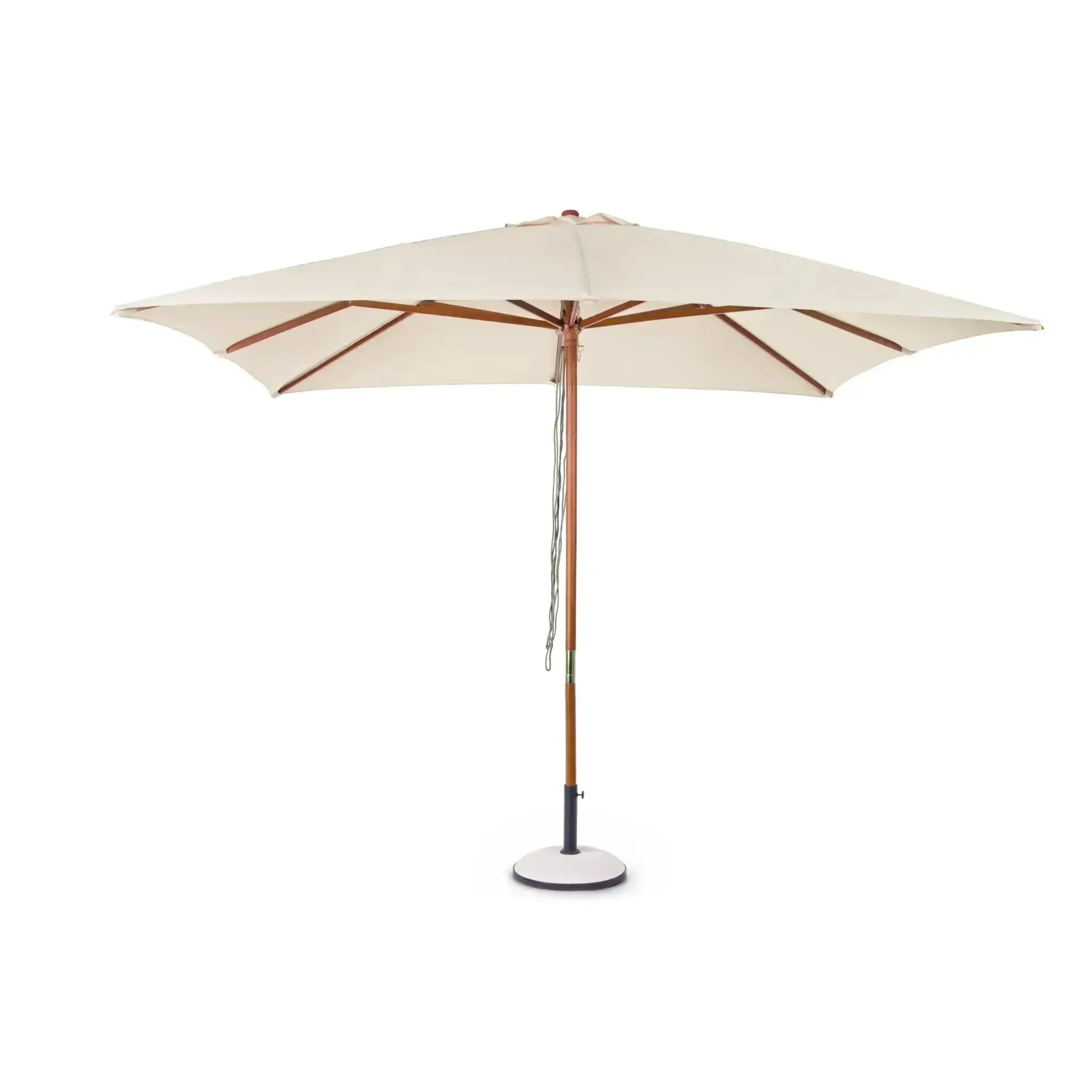 Parasol ogrodowy kwadratowy SYROS 300x300 Bizzotto kremowy drewniany