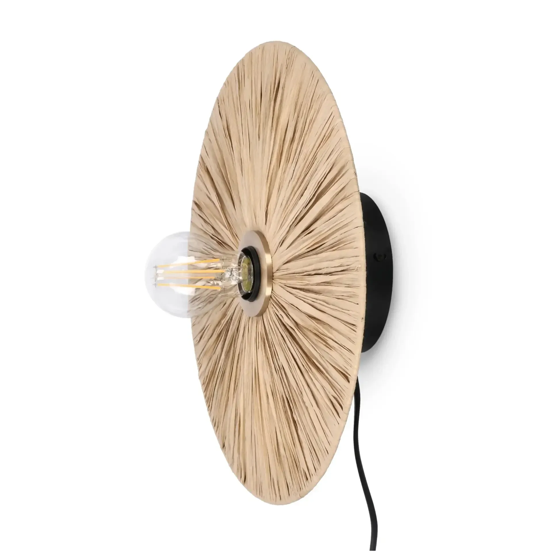 Kinkiet z naturalnego włókna  KANDA 33x7 Bizzotto brązowy rattanowy