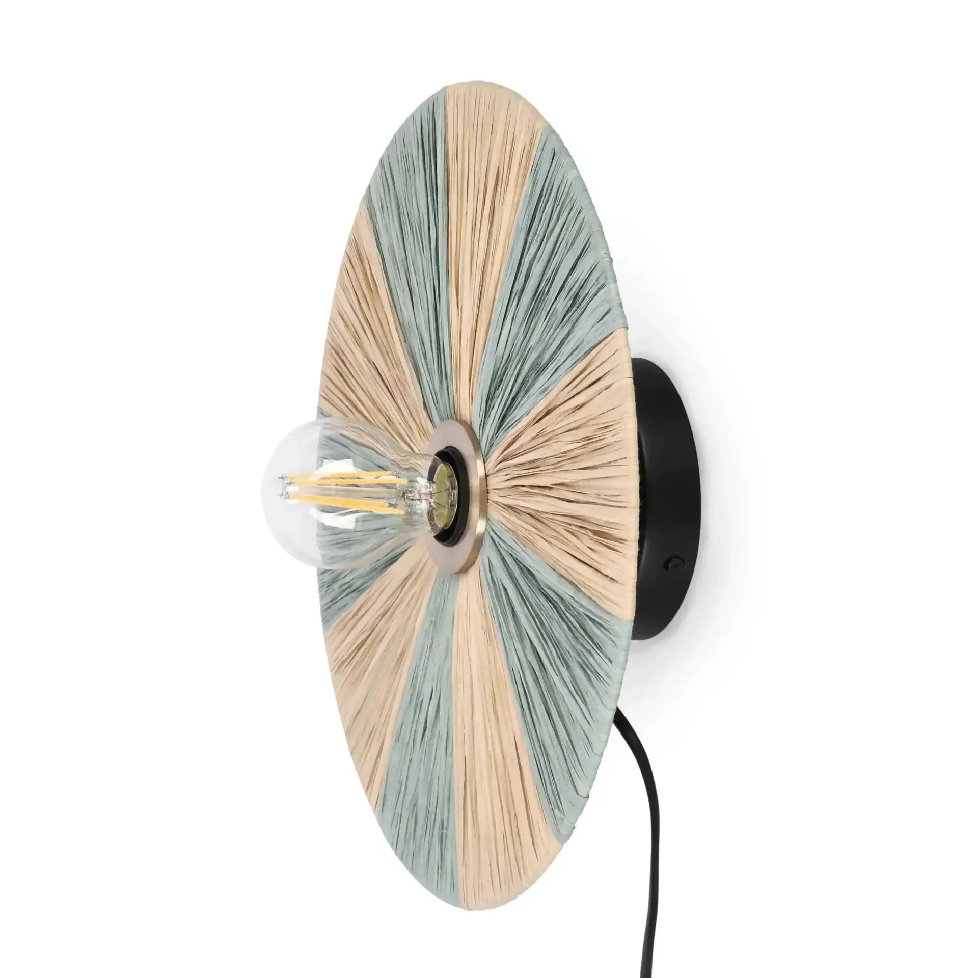 Kinkiet z naturalnego włókna  KANDA 33x7 Bizzotto brązowy rattanowy