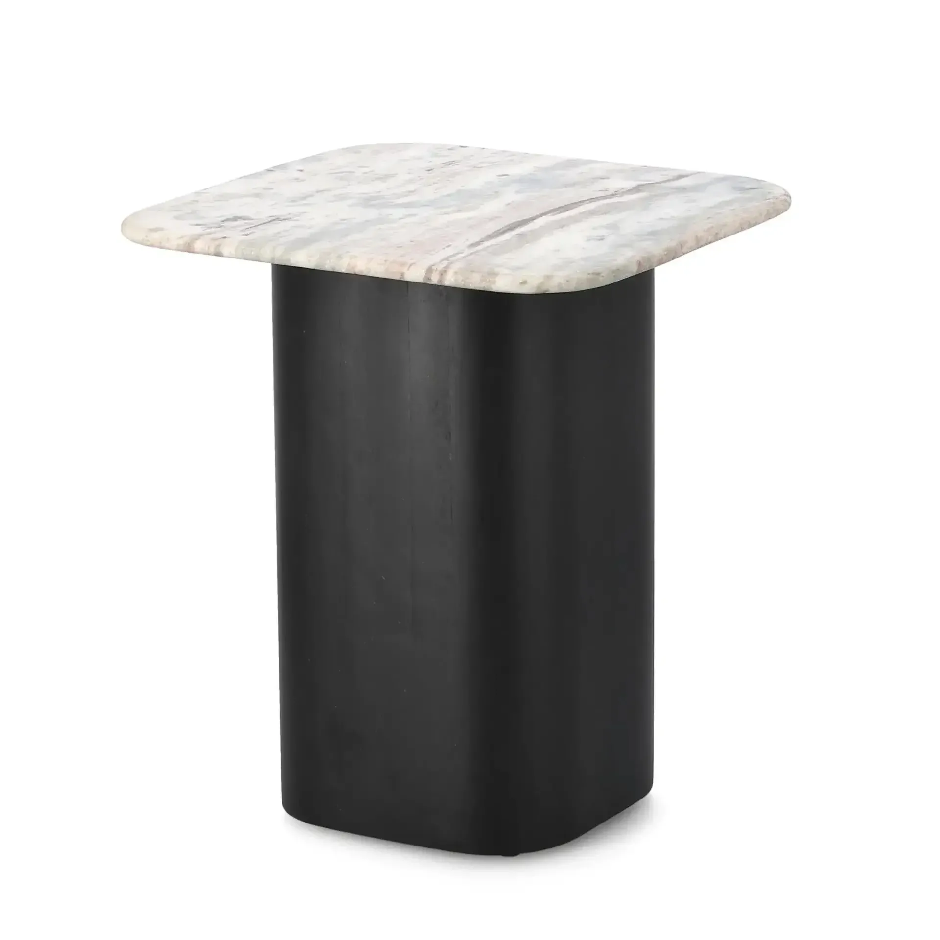 Stolik kawowy LEANDER 40x40 Bizzotto czarny kwarcytowy