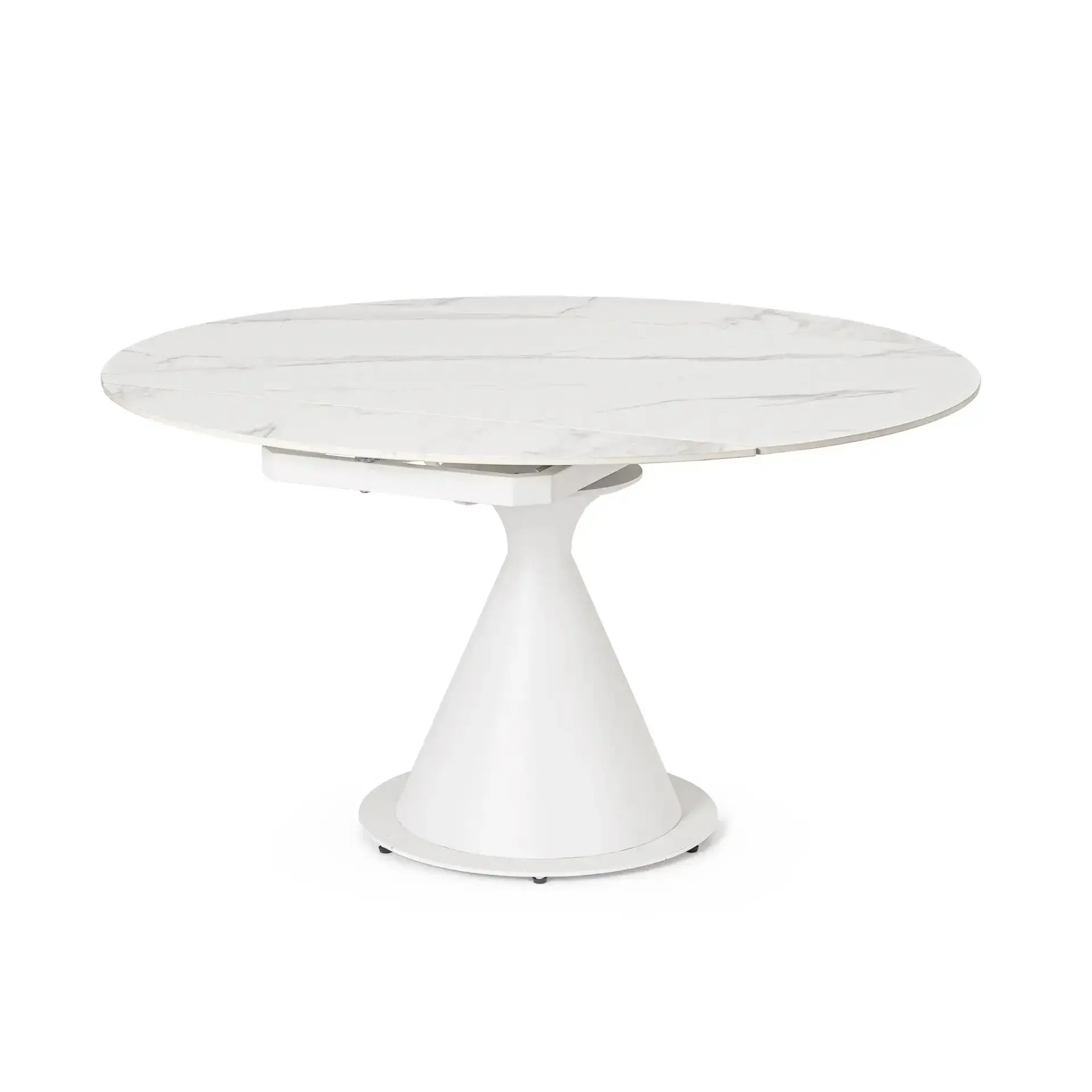 Stół rozkładany JONNI Ø85-135 Bizzotto biały spiekowy