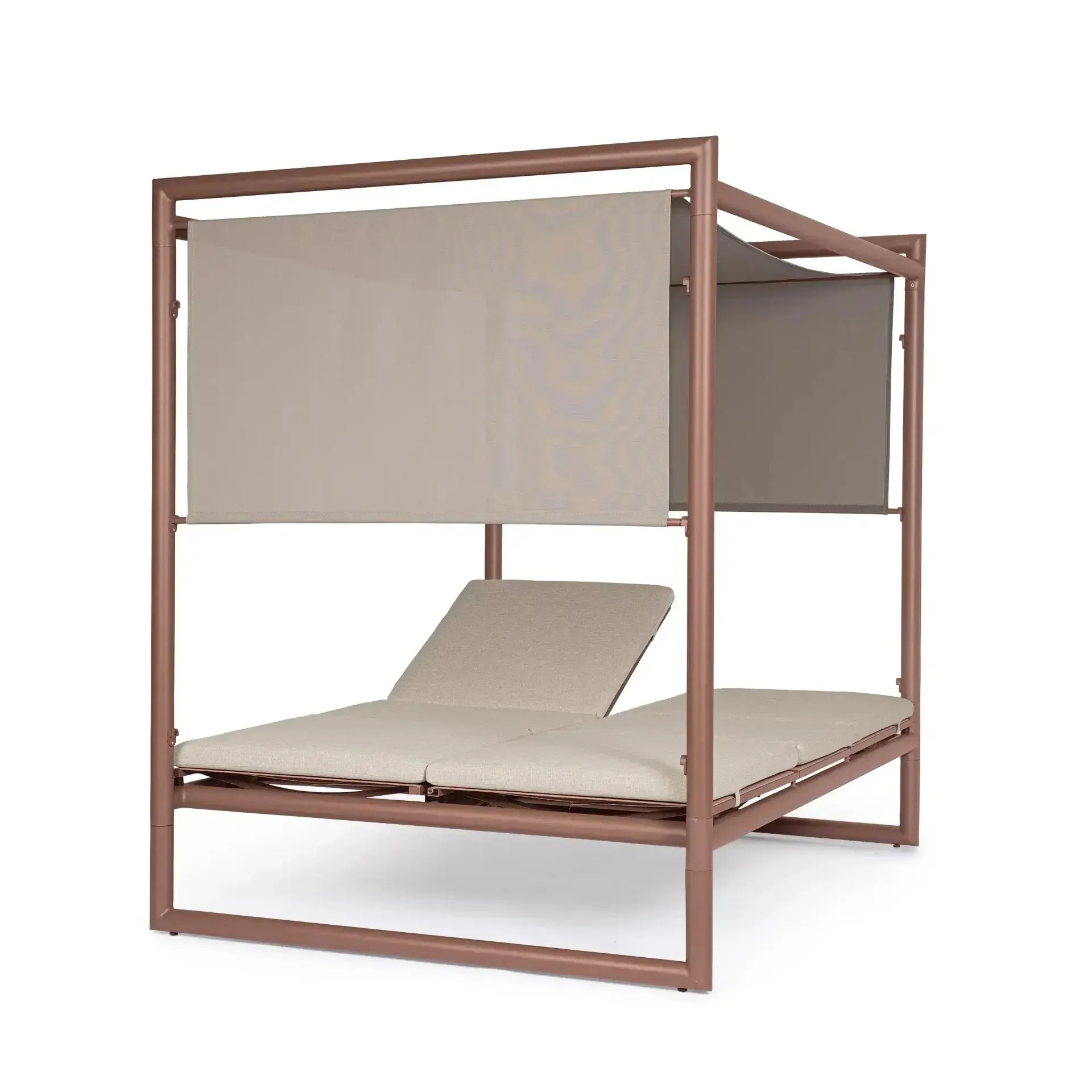 Łóżko ogrodowe KONNOR 149x213 Bizzotto brązowy aluminiowy