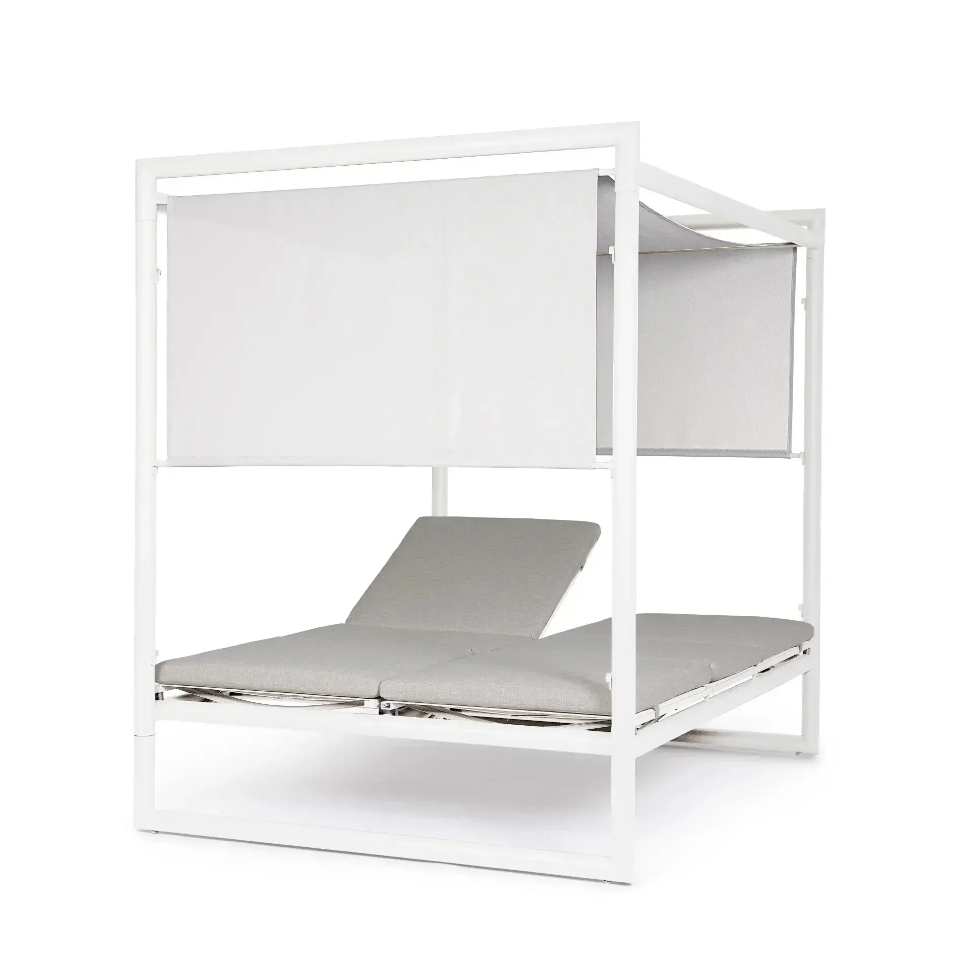 Łóżko ogrodowe KONNOR 149x213 Bizzotto biały aluminiowy