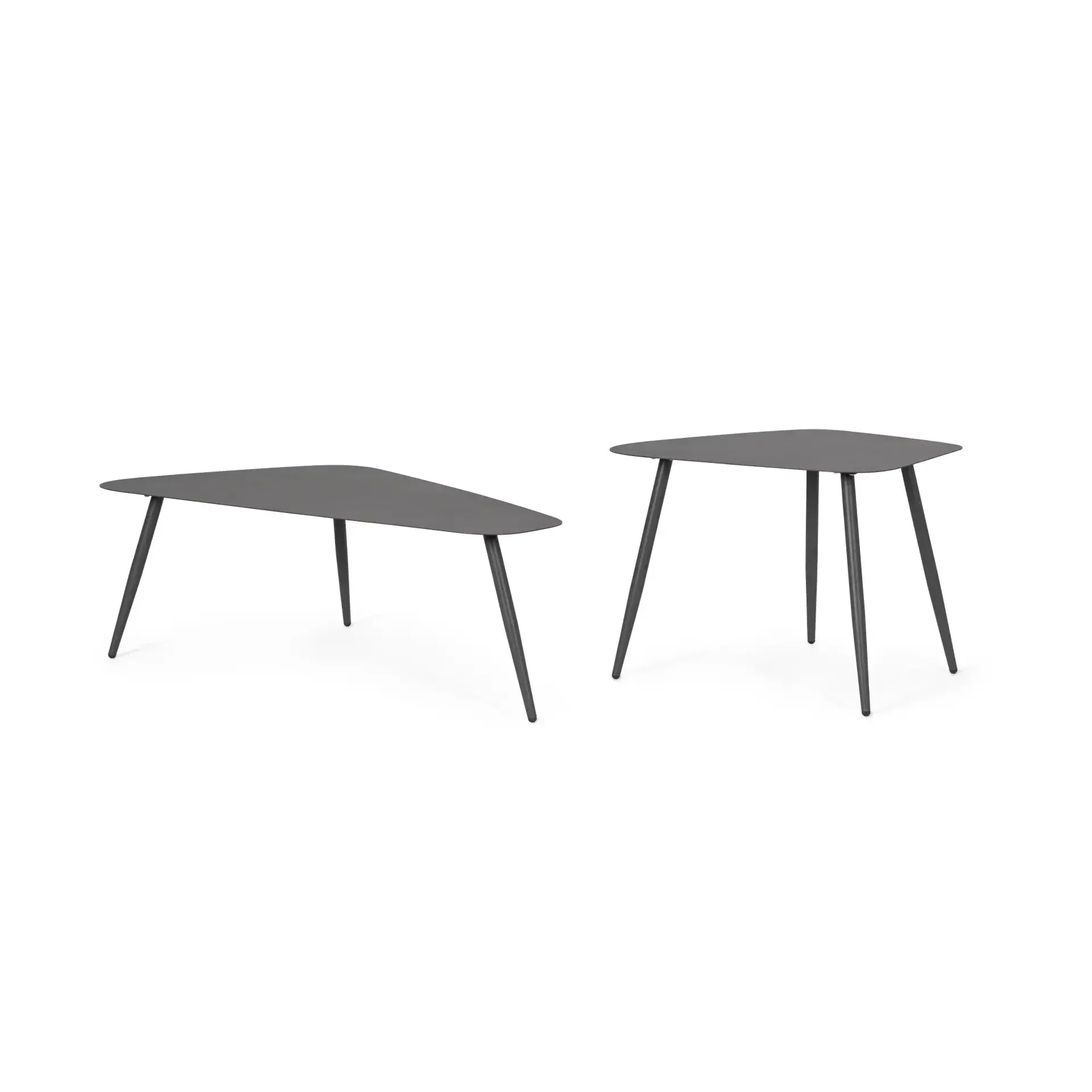 Zestaw stolików YVONNE 54.5x52.5 + 54.5x52.5 Bizzotto antracytowy stalowe