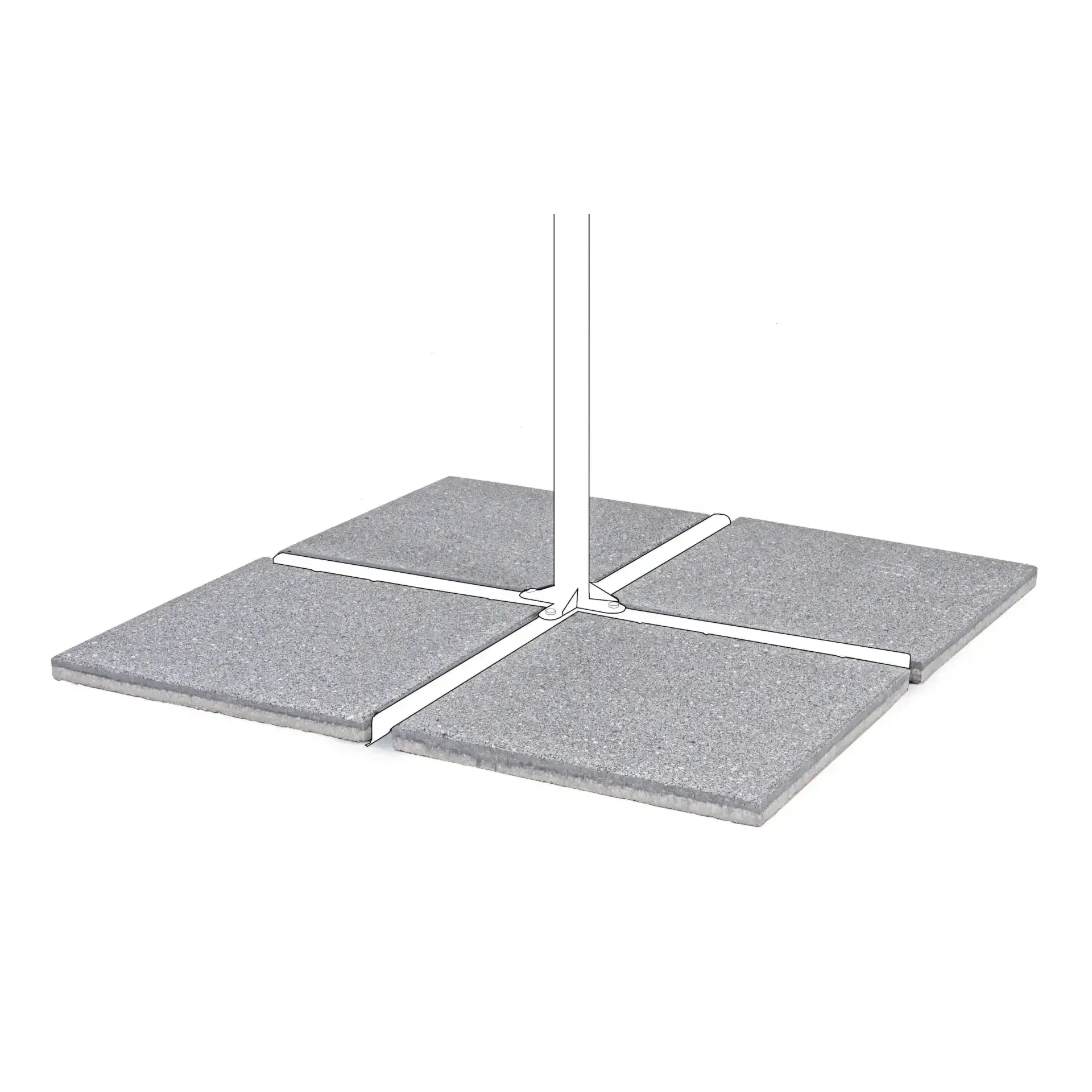 Komplet 4 podstaw cementowych do parasola LOWER 50x50 Bizzotto szara cementowa