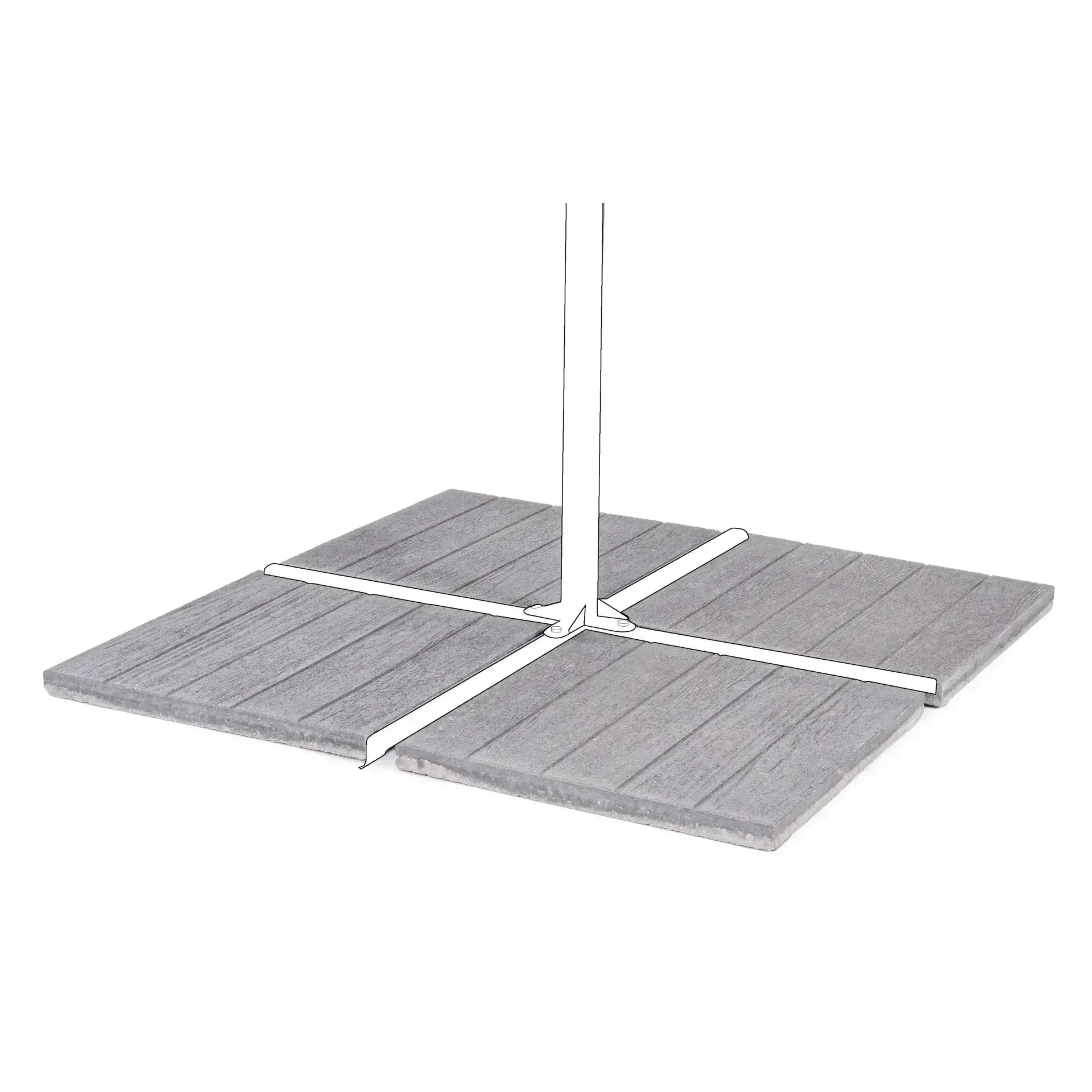 Komplet 4 podstaw cementowych do parasola LOWER 50x50 Bizzotto szara cementowa