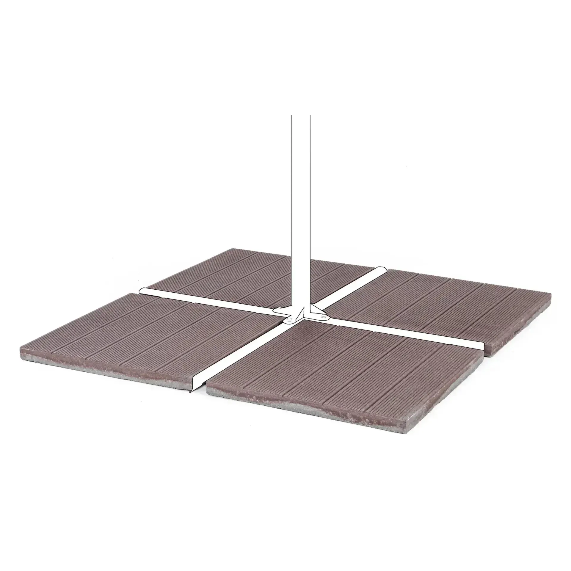 Komplet 4 podstaw cementowych do parasola LOWER 50x50 Bizzotto brązowa cementowa