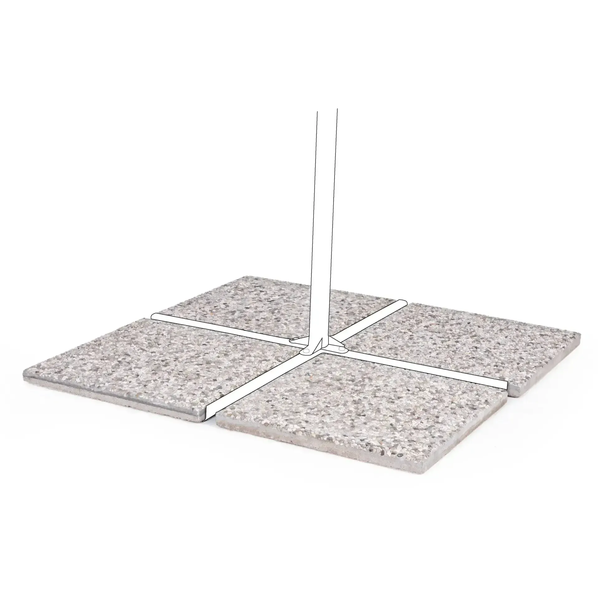 Komplet 4 podstaw cementowych do parasola LOWER 50x50 Bizzotto szara cementowa