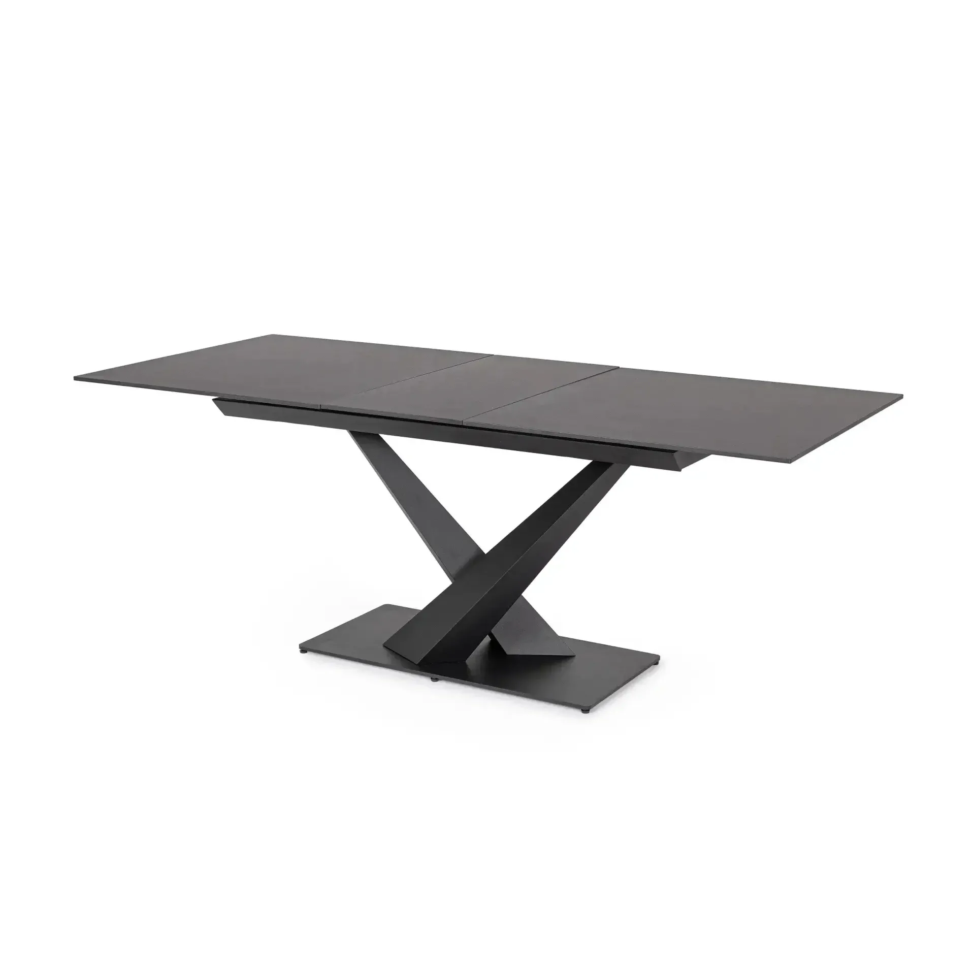 Stół rozkładany JOHANNES 160-200x90 Bizzotto czarny stalowo-kamiankowy