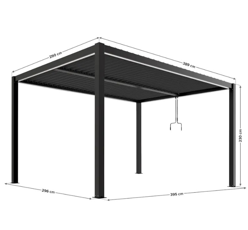 Pergola Esti&Esta LUXE 3x4m antracyt z LED