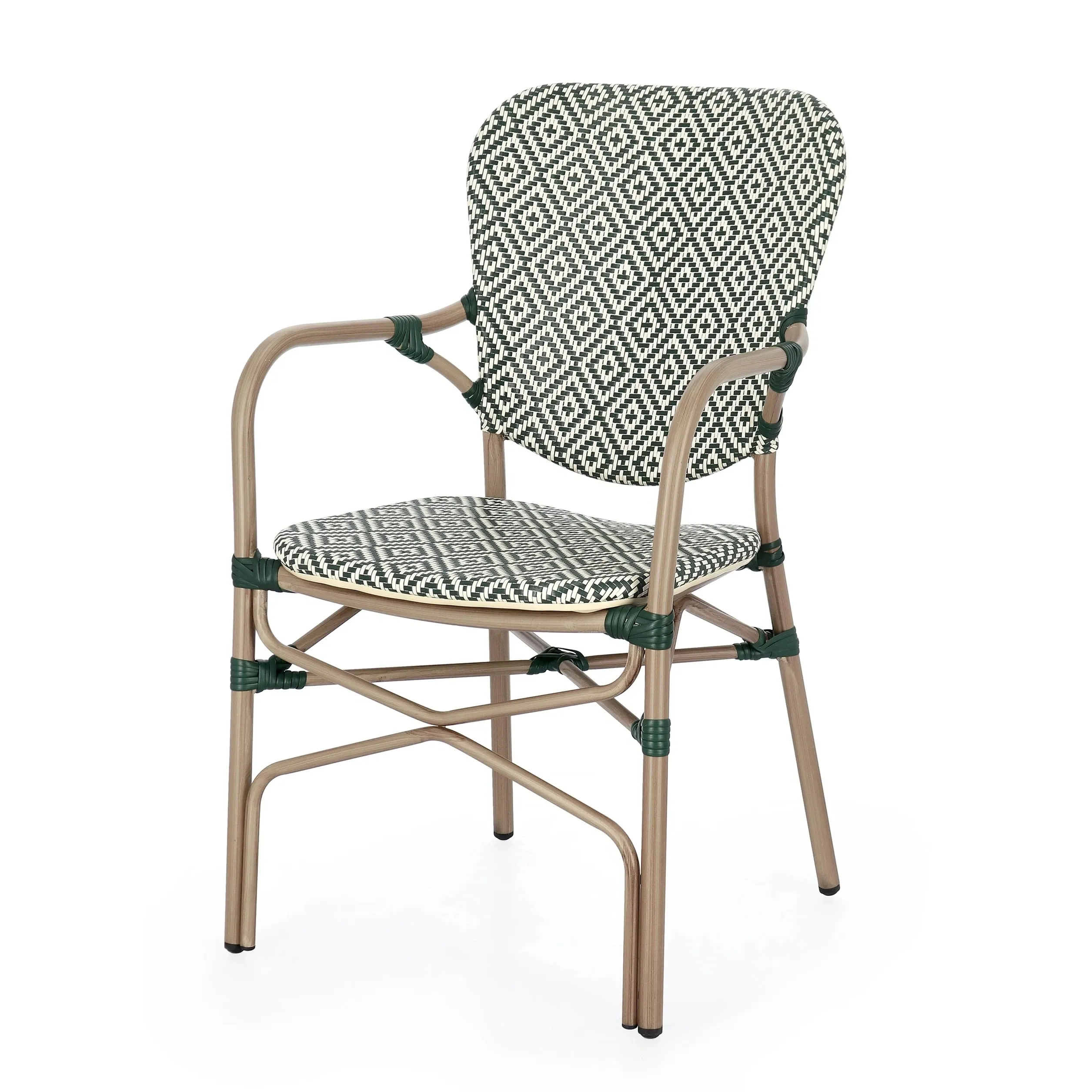 Krzesło ogrodowe Cadeira z podłokietnikami 55x62 Bizzotto zielone aluminium