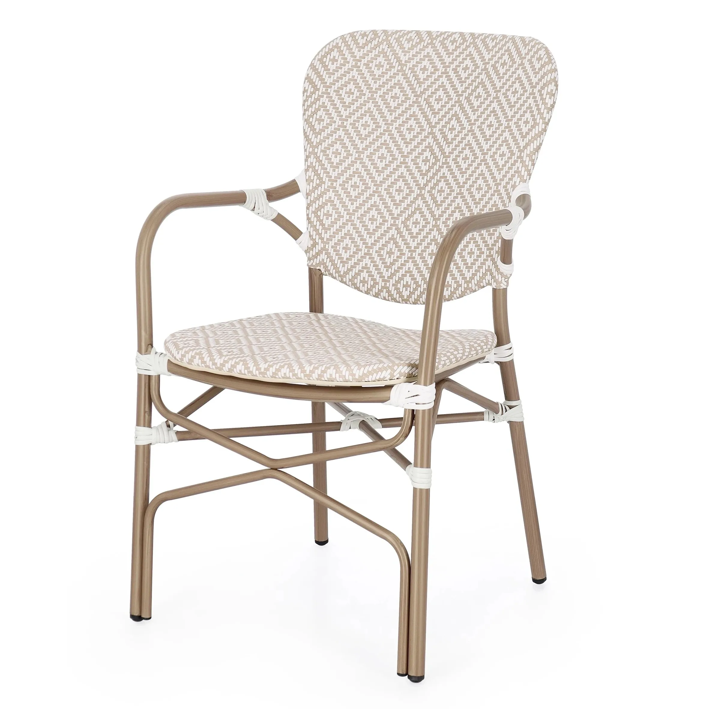 Krzesło ogrodowe Cadeira z podłokietnikami 55x62 Bizzotto beżowe aluminium