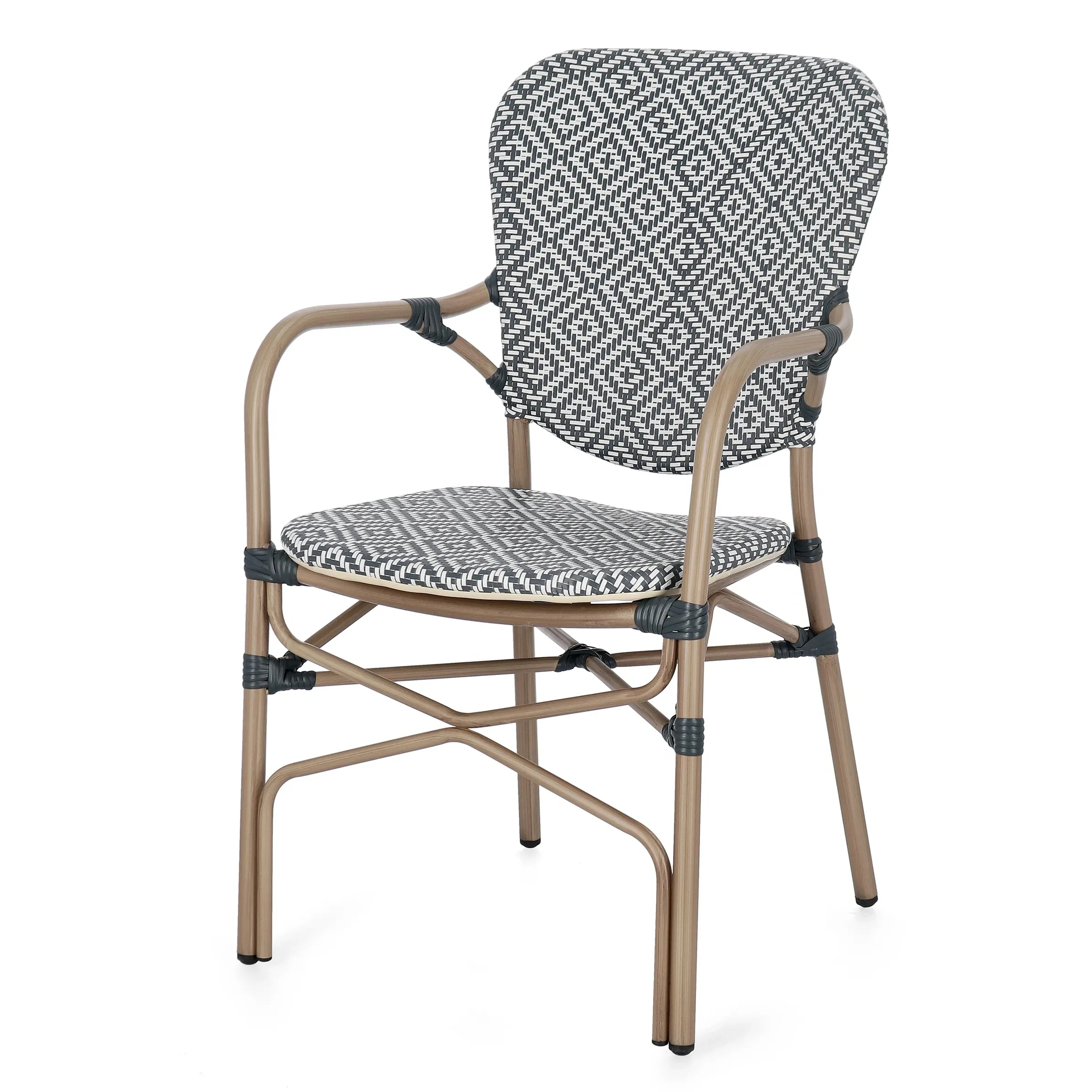 Krzesło ogrodowe Cadeira Castel z podłokietnikami 55x62 Bizzotto czarne aluminium