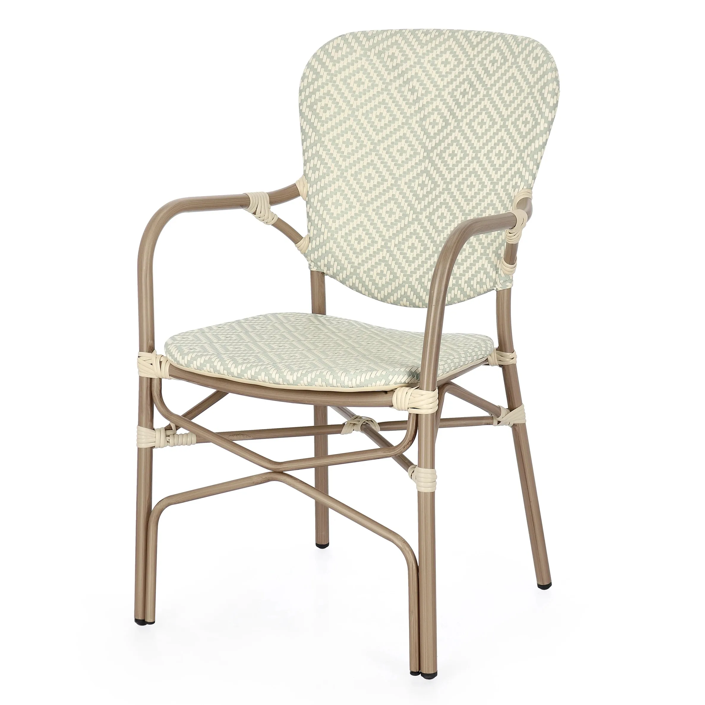 Krzesło ogrodowe Cadeira Tiffany z podłokietnikami 55x62 Bizzotto piaskowy/szampański aluminium