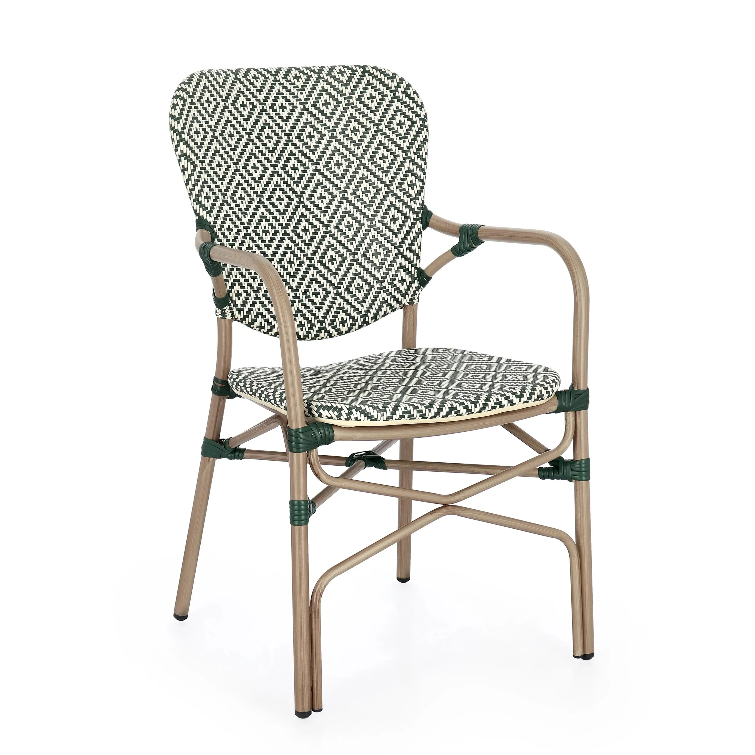 Krzesło ogrodowe Soleira z podłokietnikami 55x62 Bolzano zielone aluminium