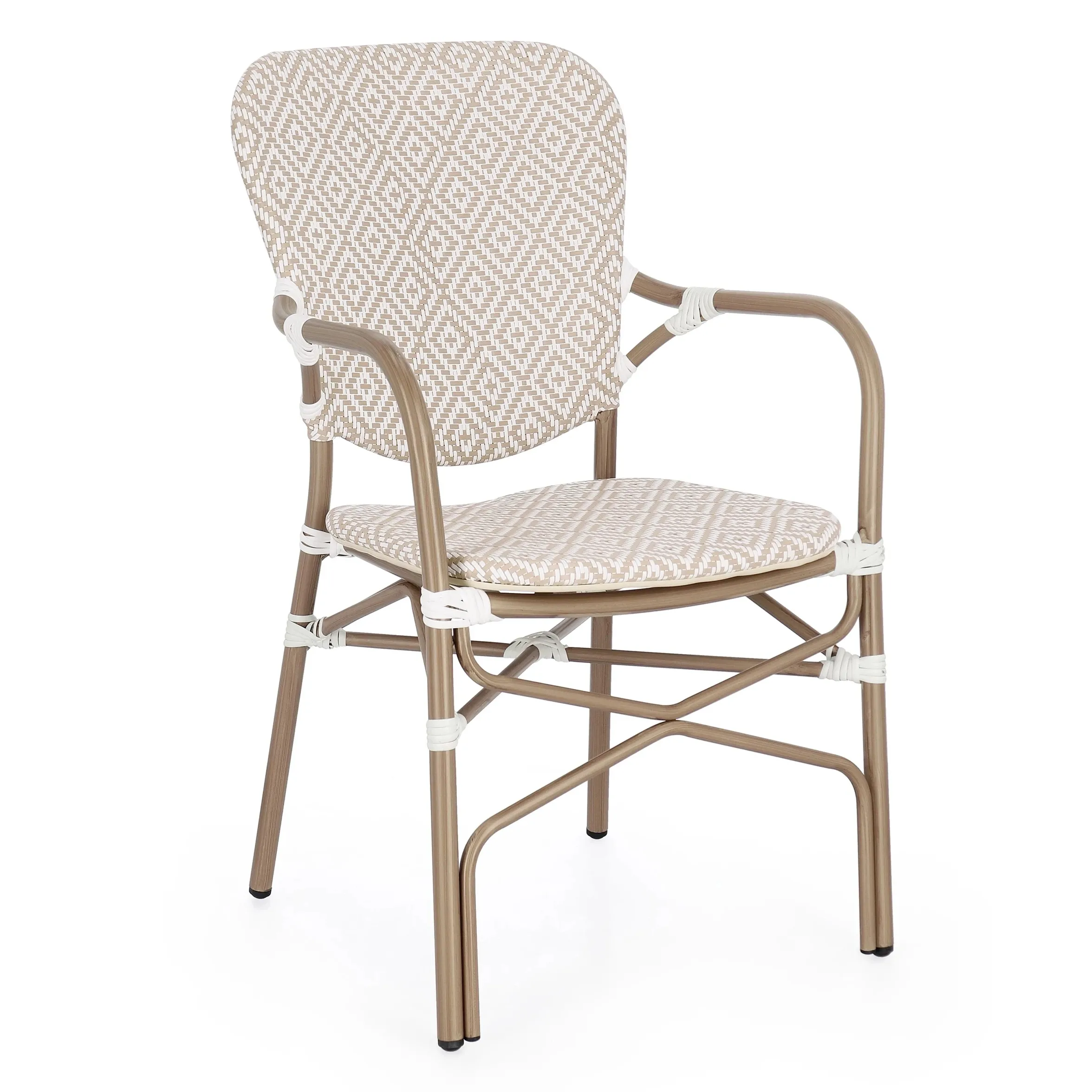 Krzesło ogrodowe Soleira z podłokietnikami 55x62 Bolzano beżowe aluminium