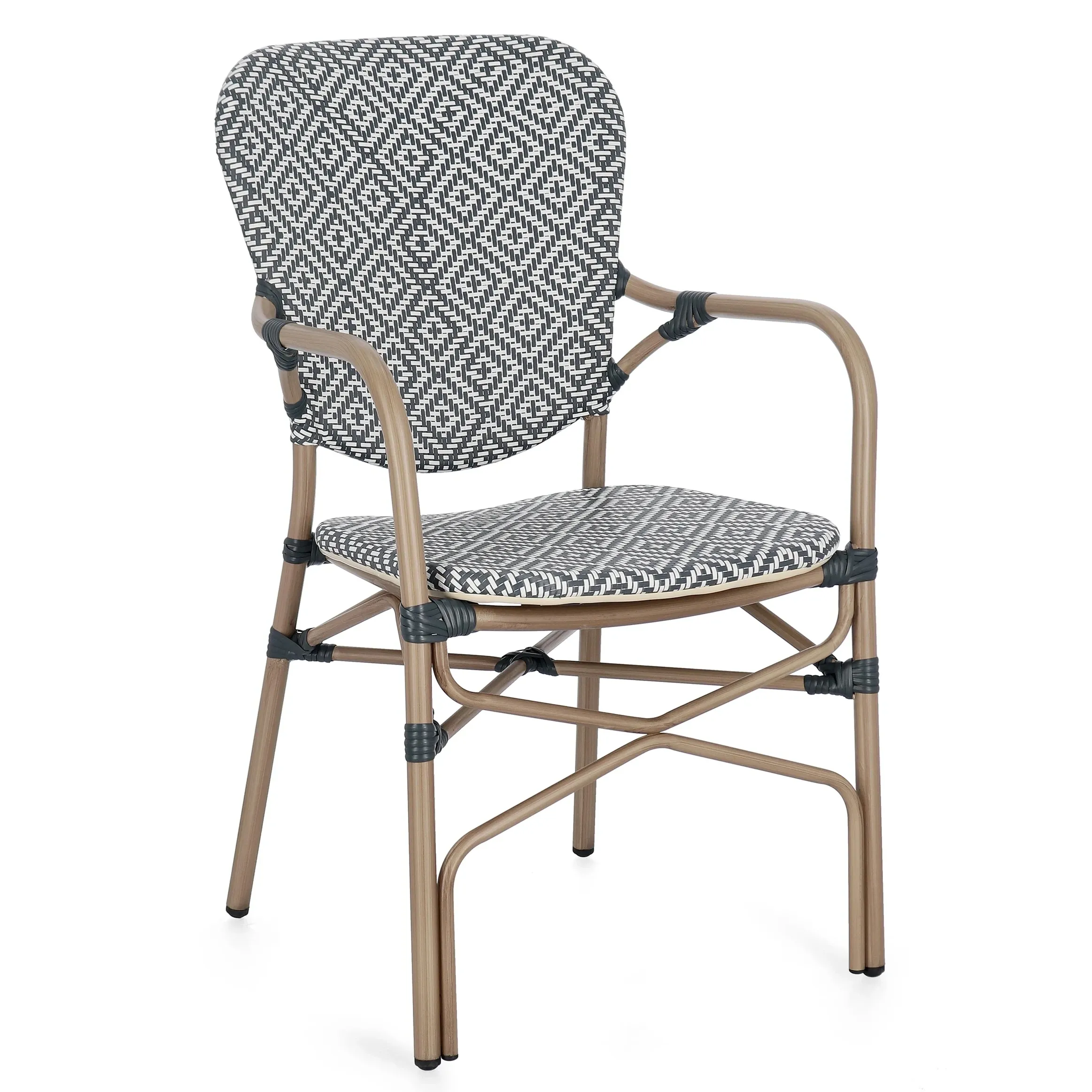 Krzesło ogrodowe Soleira Costa z podłokietnikami 55x62 Bolzano czarne aluminium