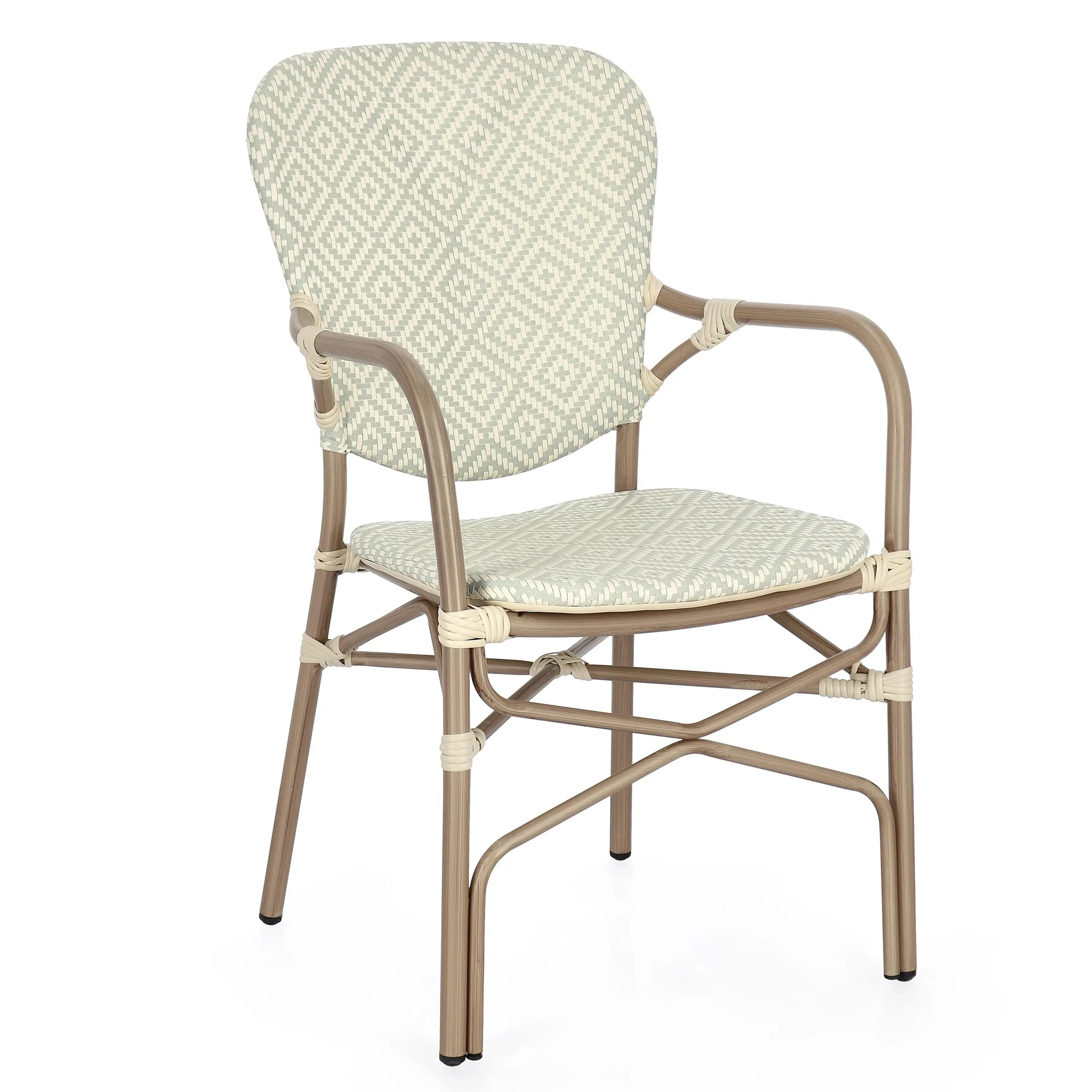 Krzesło ogrodowe Soleira Belleza z podłokietnikami 55x62 Bolzano piaskowy/szampański aluminium