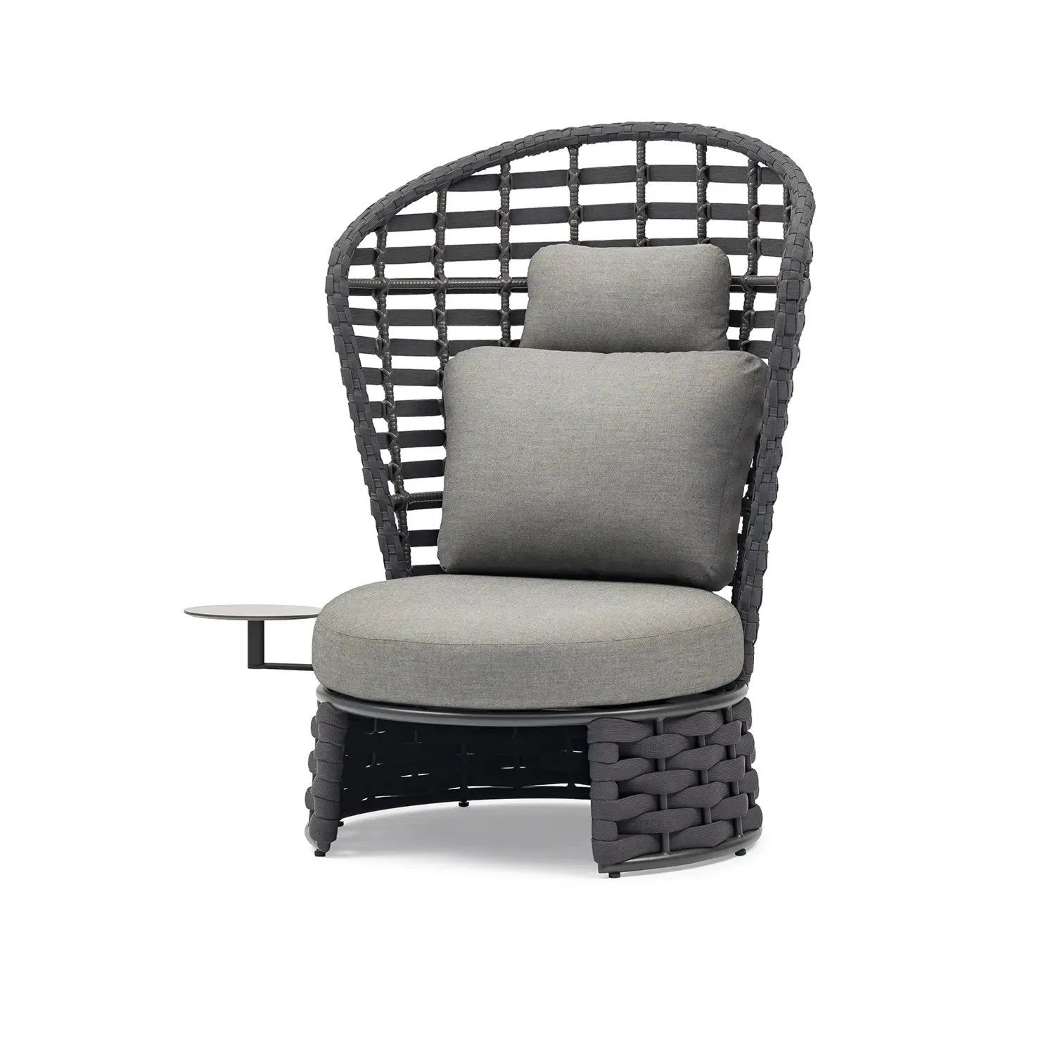 Fotel ogrodowy ze stolikiem bocznym NOBLE 79x86 antracyt aluminium