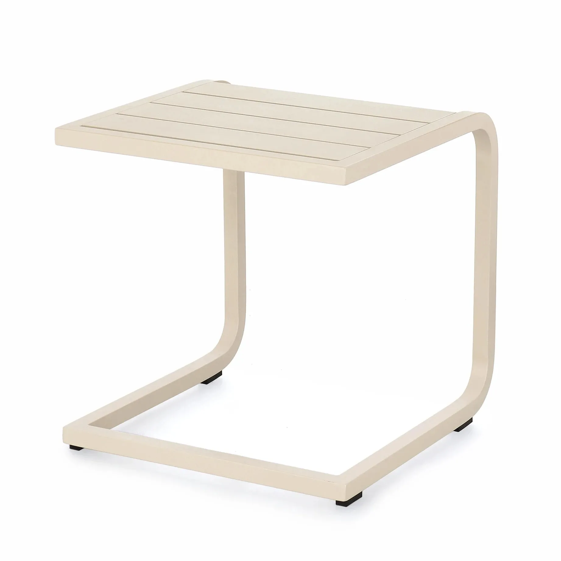 Stolik kawowy ogrodowy Taylor whisper Bizzotto 40x40 beżowy aluminium