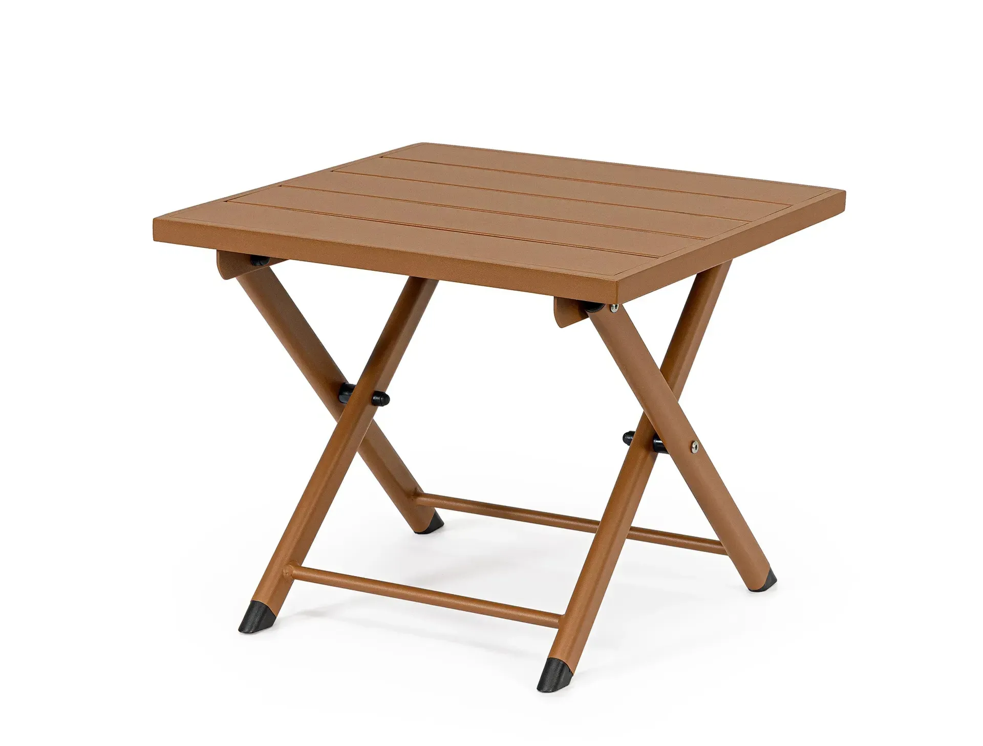 Stolik kawowy składany Taylor Pecan Bizzotto 44x43 brązowy aluminium