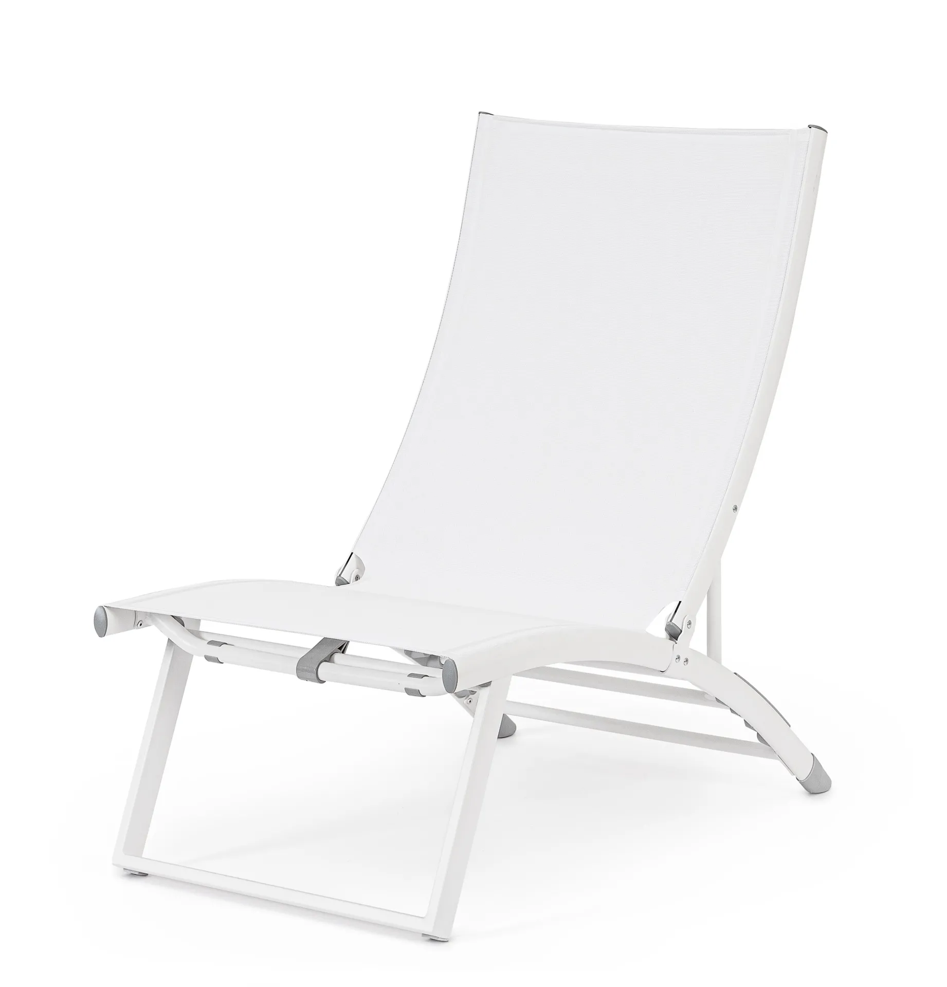 Fotel wypoczynkowy rozkładany Taylor 53x167 Bizzotto biały aluminium