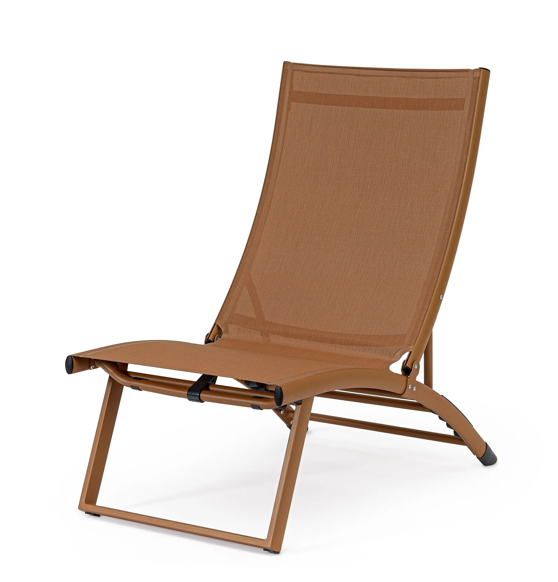 Fotel wypoczynkowy rozkładany Taylor pecan 53x167 Bizzotto brązowy aluminium