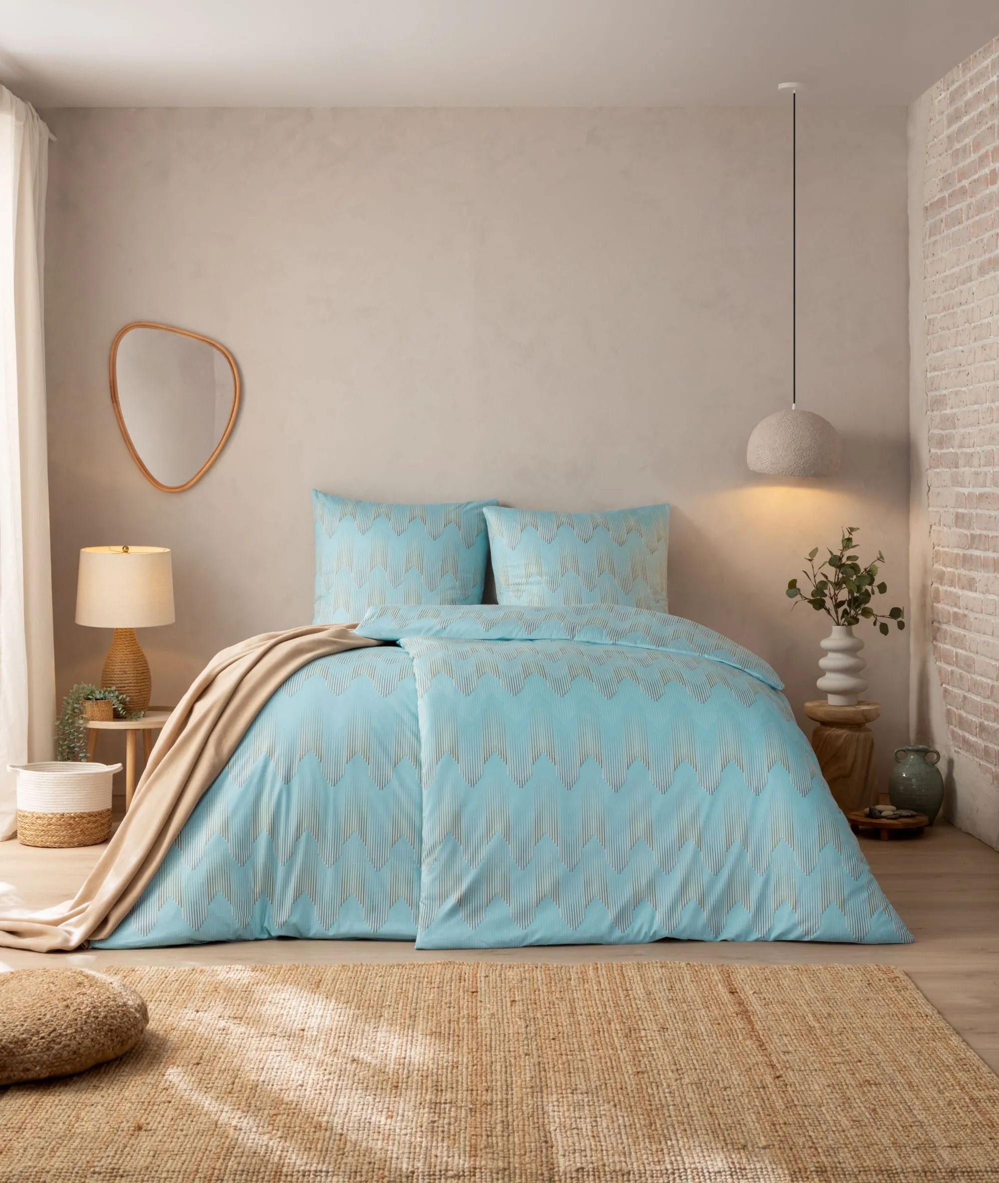 Pościel Estella 6613/640 Cielo Mako Interlock Jersey 160x200cm 3 części