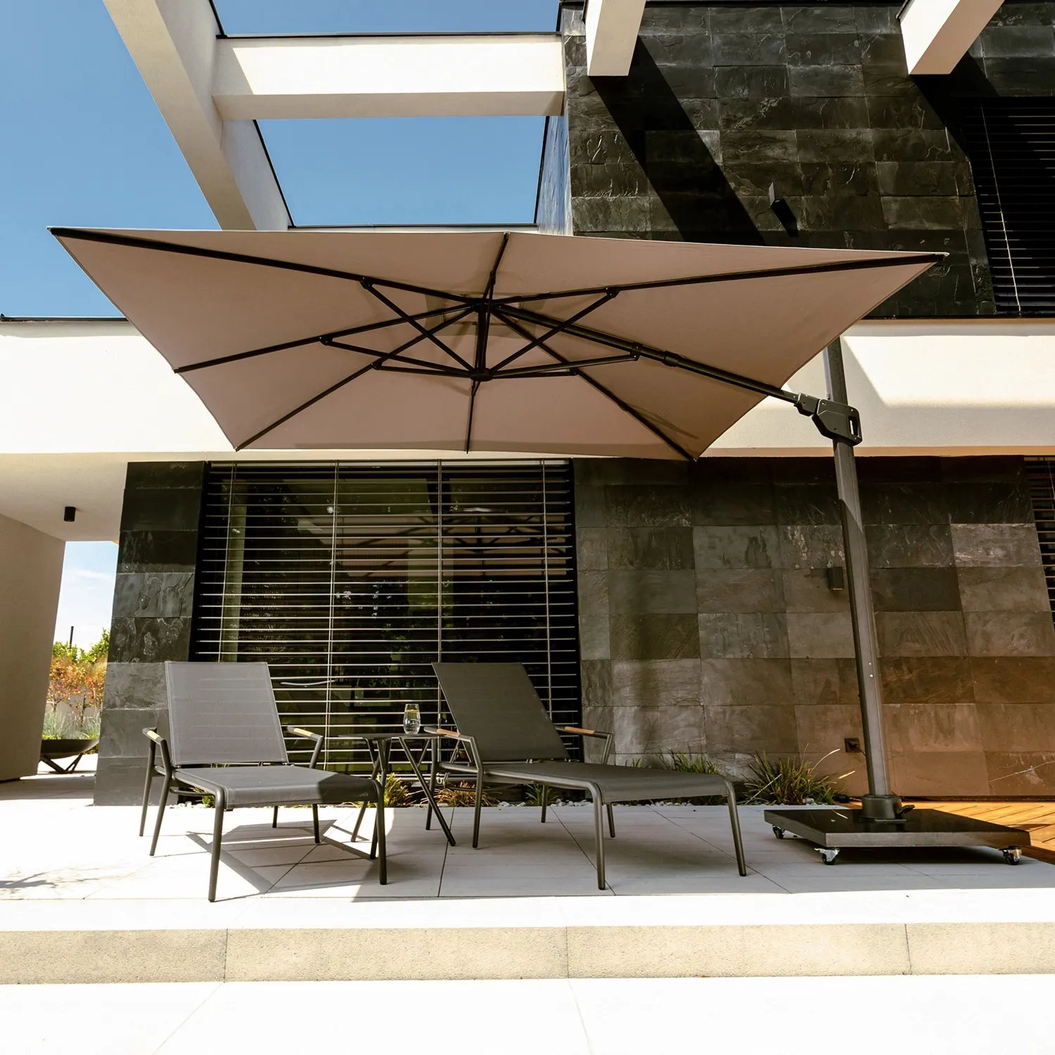 Parasol ogrodowy Horizon Premium 3m x 3m Beżowy