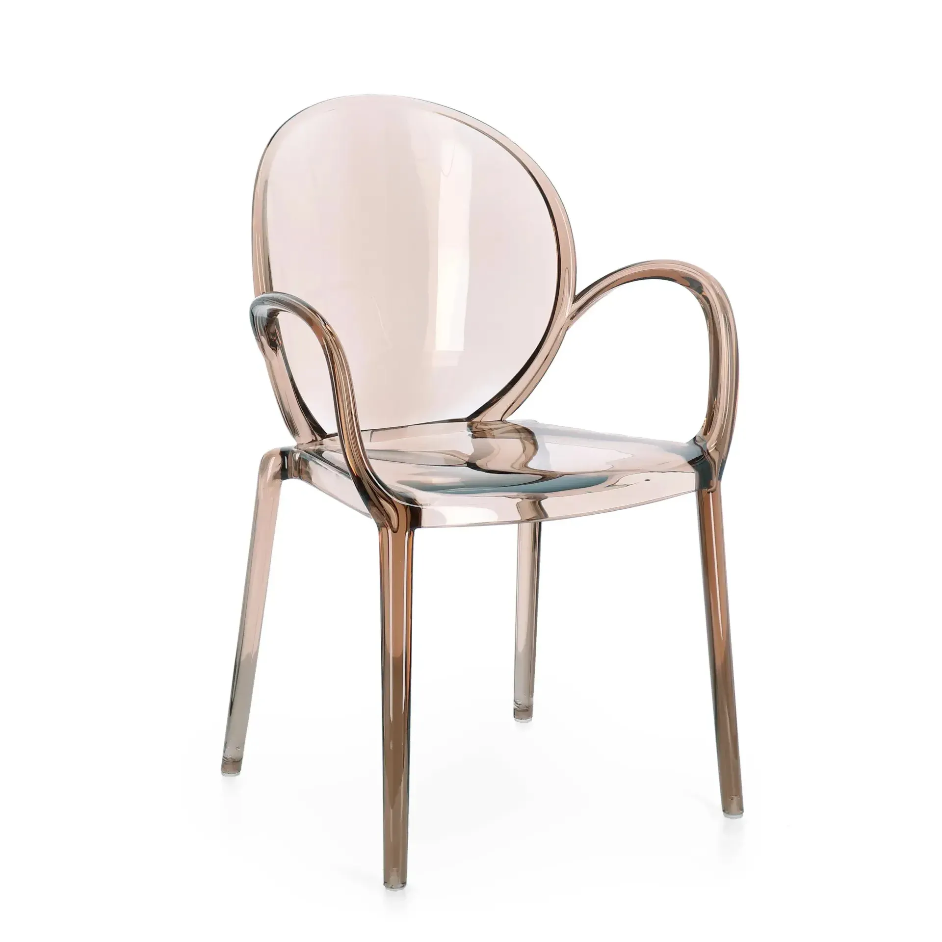 Krzesło półprzezroczyste CAMILLA Bizzotto coffee 58x52x87