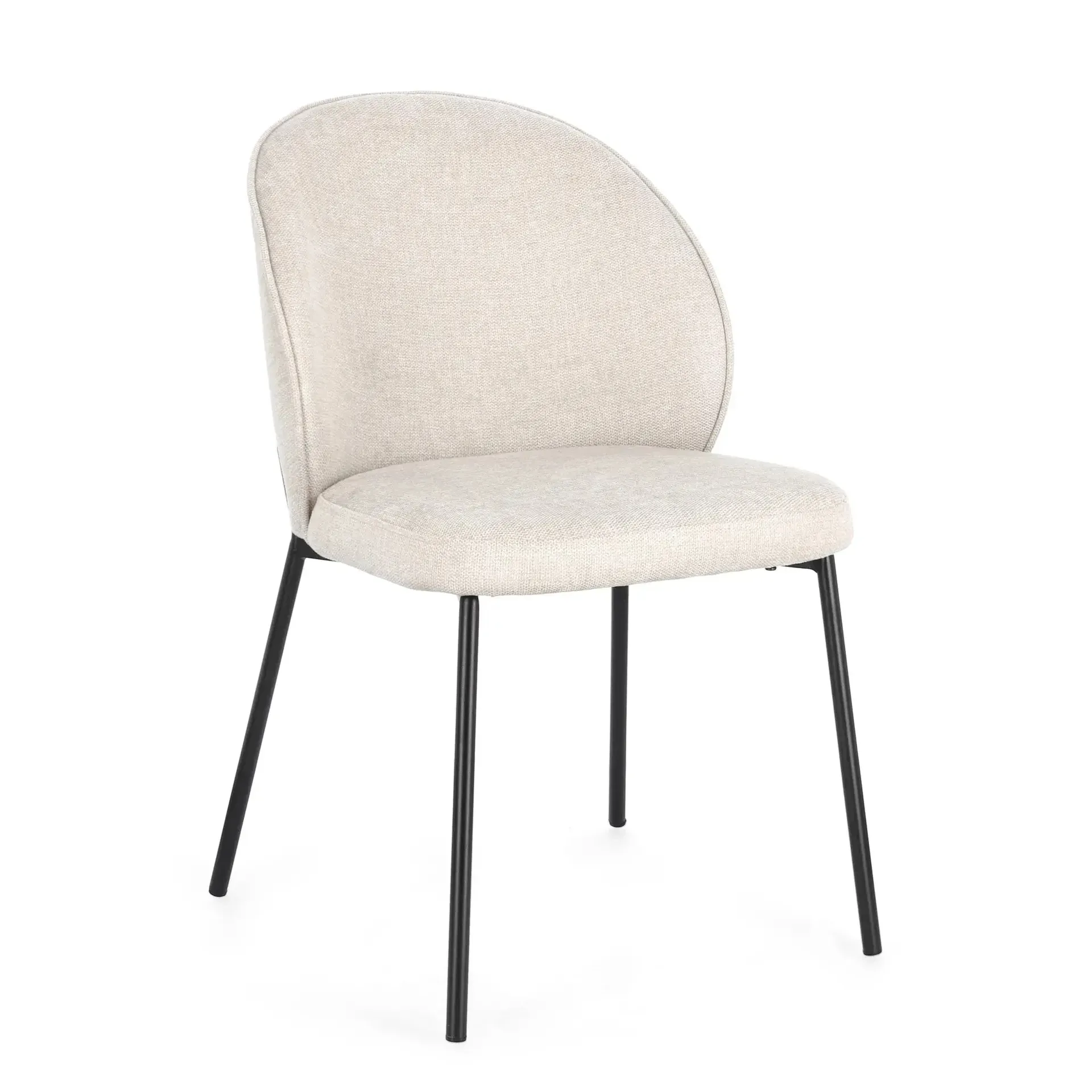 Eleganckie krzesło tapicerowane WENDY Bizzotto beżowe  54x60x83