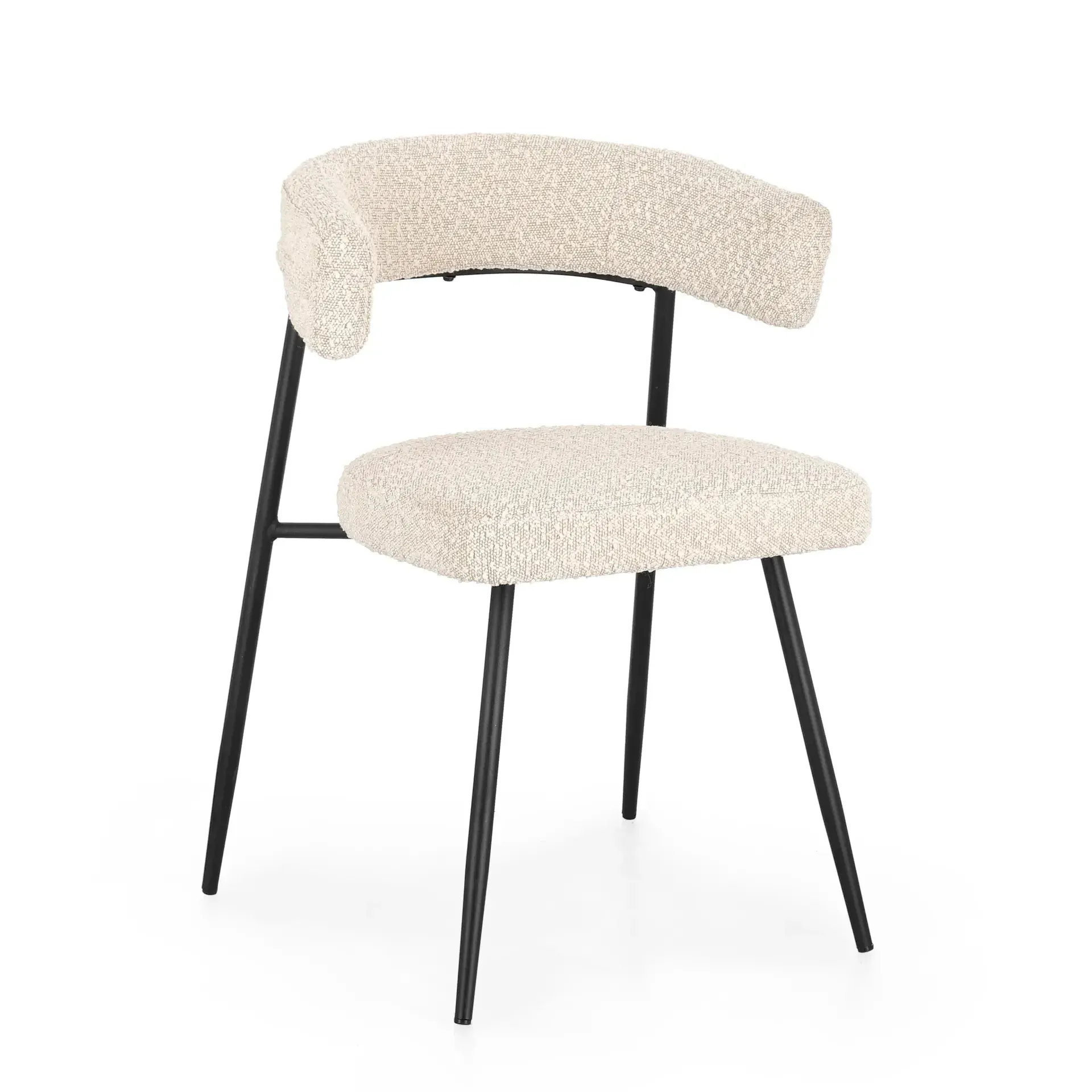 Stylowe krzesło tapicerowane AMAIA Bizzotto kość słoniowa  59x53x80