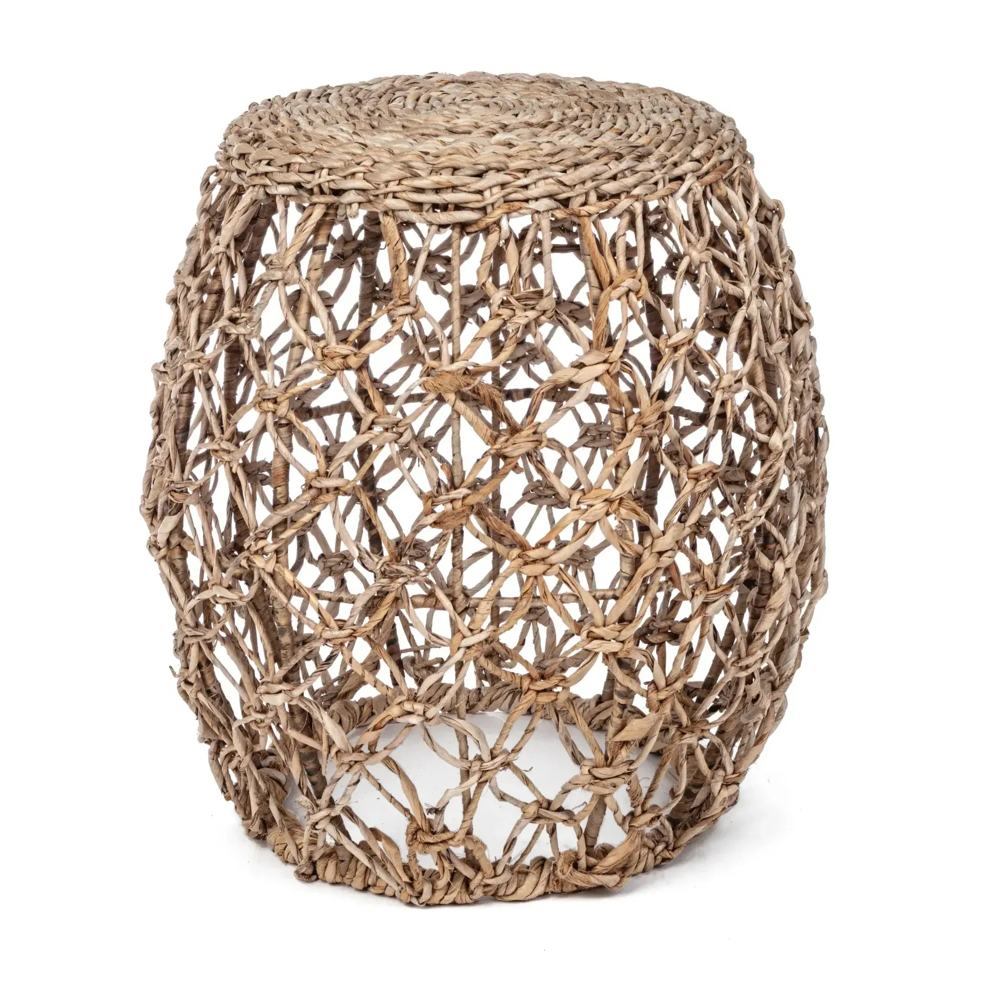 Stołek AMELINA Bizzotto naturalny włókno naturalne + stal Ø30x50