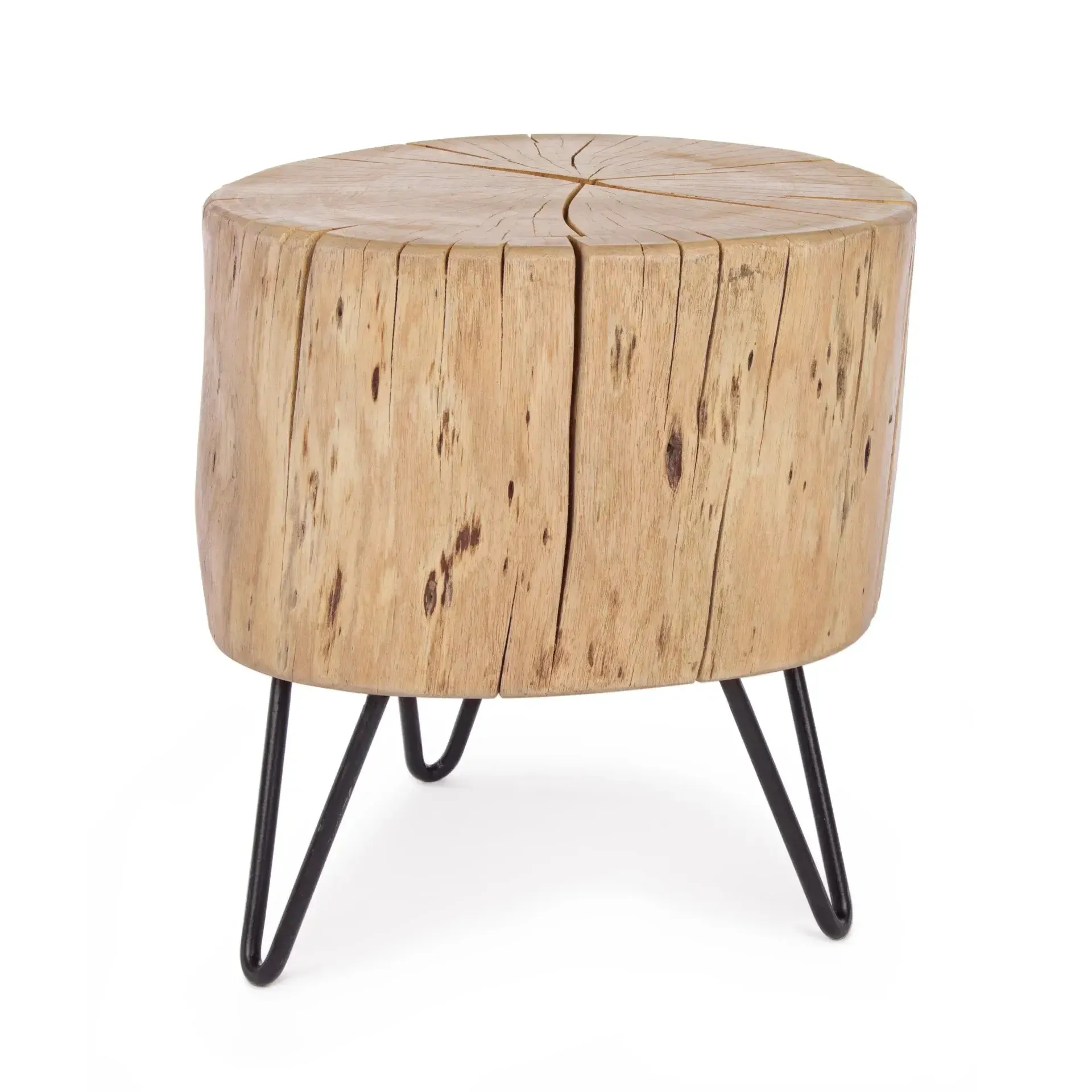 Drewniany stołek ARTUR Bizzotto naturalny akacjowy 35x33x35