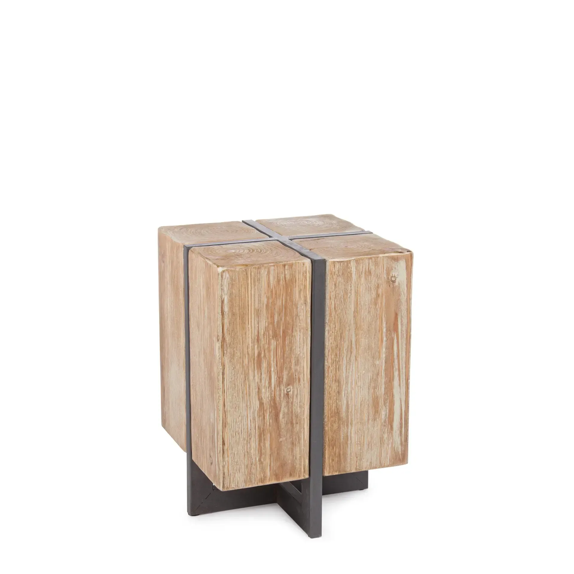 Drewniany stołek GARRETT Bizzotto naturalny jodłowy 32x32x45