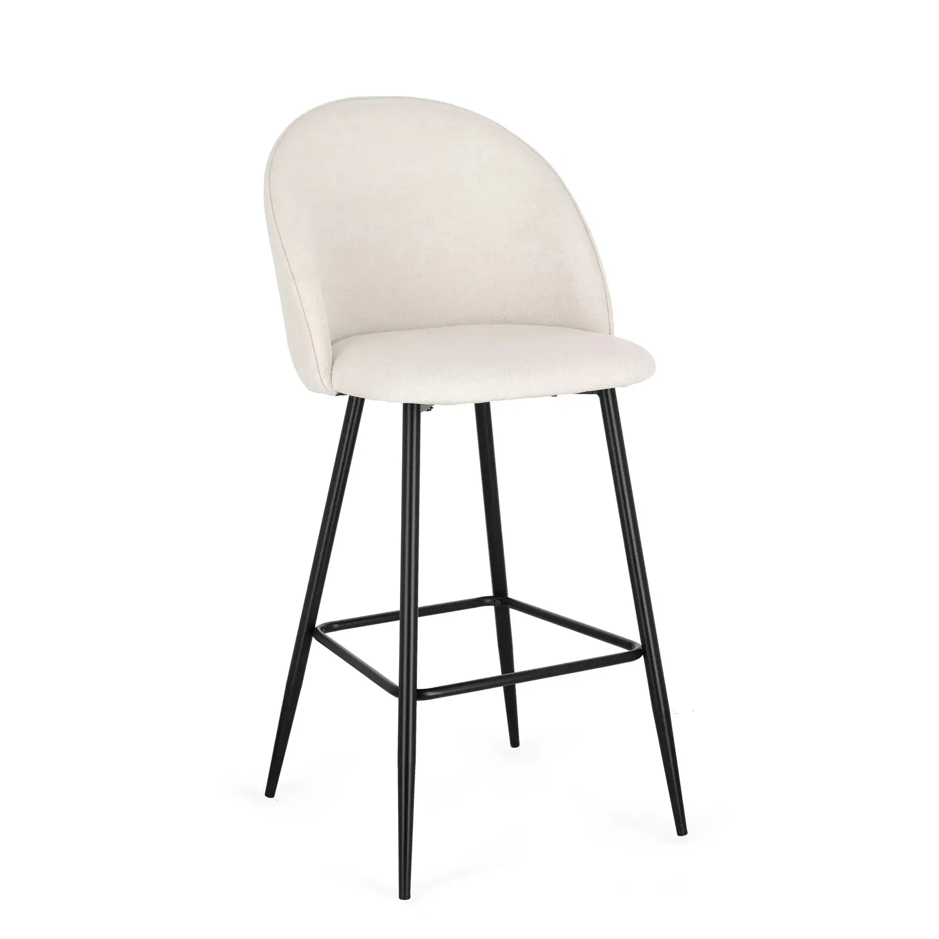 Hoker tapicerowany NEW Bizzotto kremowy  51x52x107