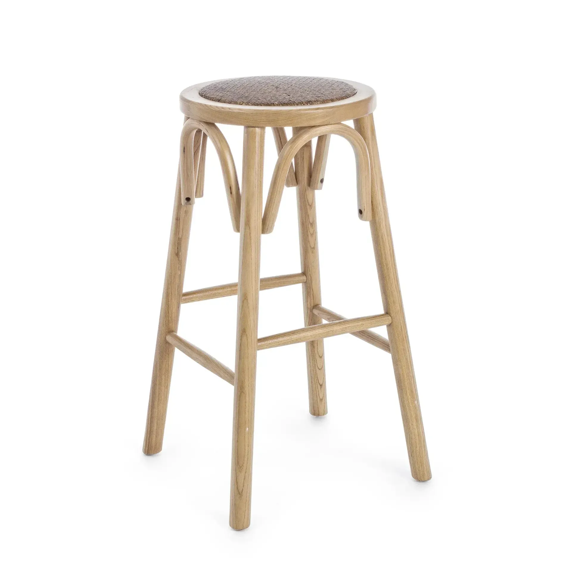 Hoker klasyczny CIRCLE Bizzotto naturalny rattanowy Ø40x73