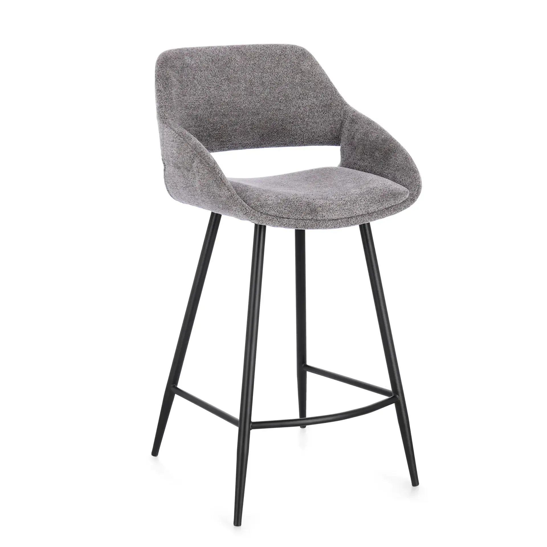 Nowoczesne krzesło kuchenne FLORENCE Bizzotto szare tkanina tapicerska 50x50x97