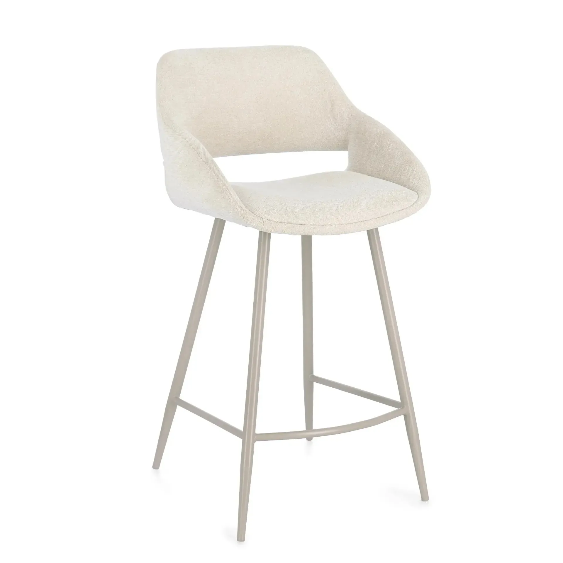 Nowoczesne krzesło kuchenne FLORENCE Bizzotto beżowe tkanina tapicerska 50x50x97