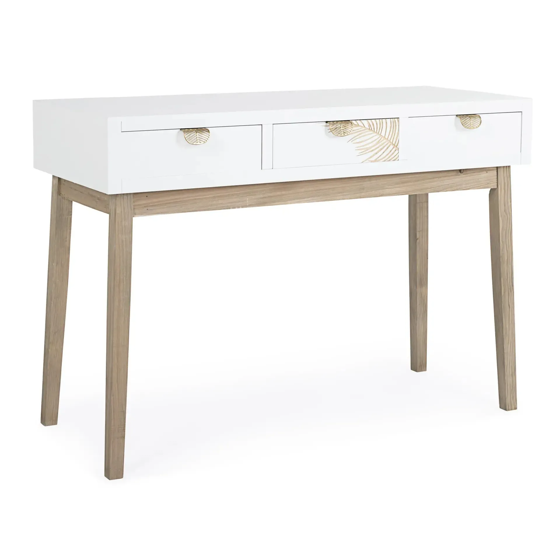 Drewniana konsola FOLIUM Bizzotto biała  110x40x78