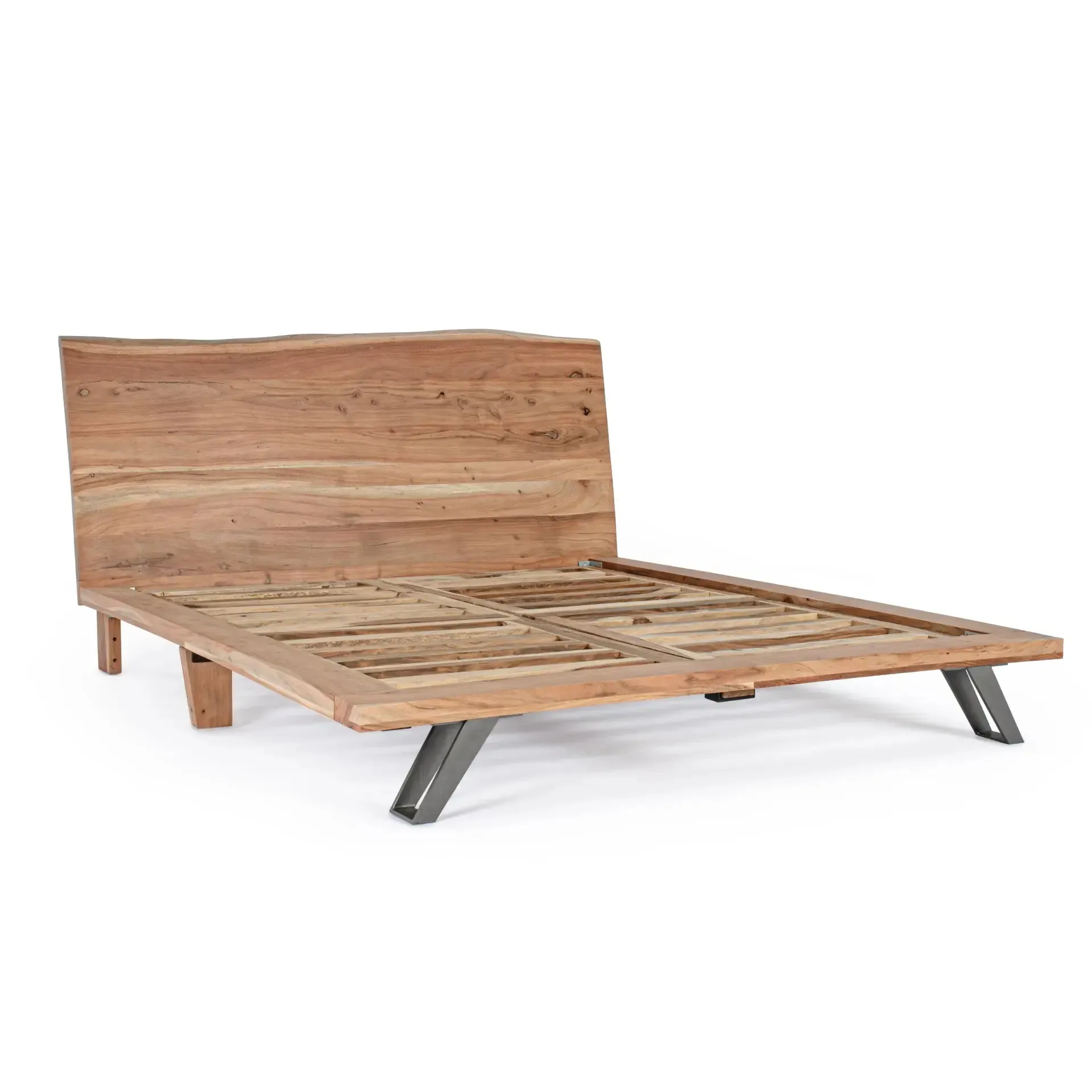 Drewniane łóżko ARON Bizzotto naturalne  186x217x113