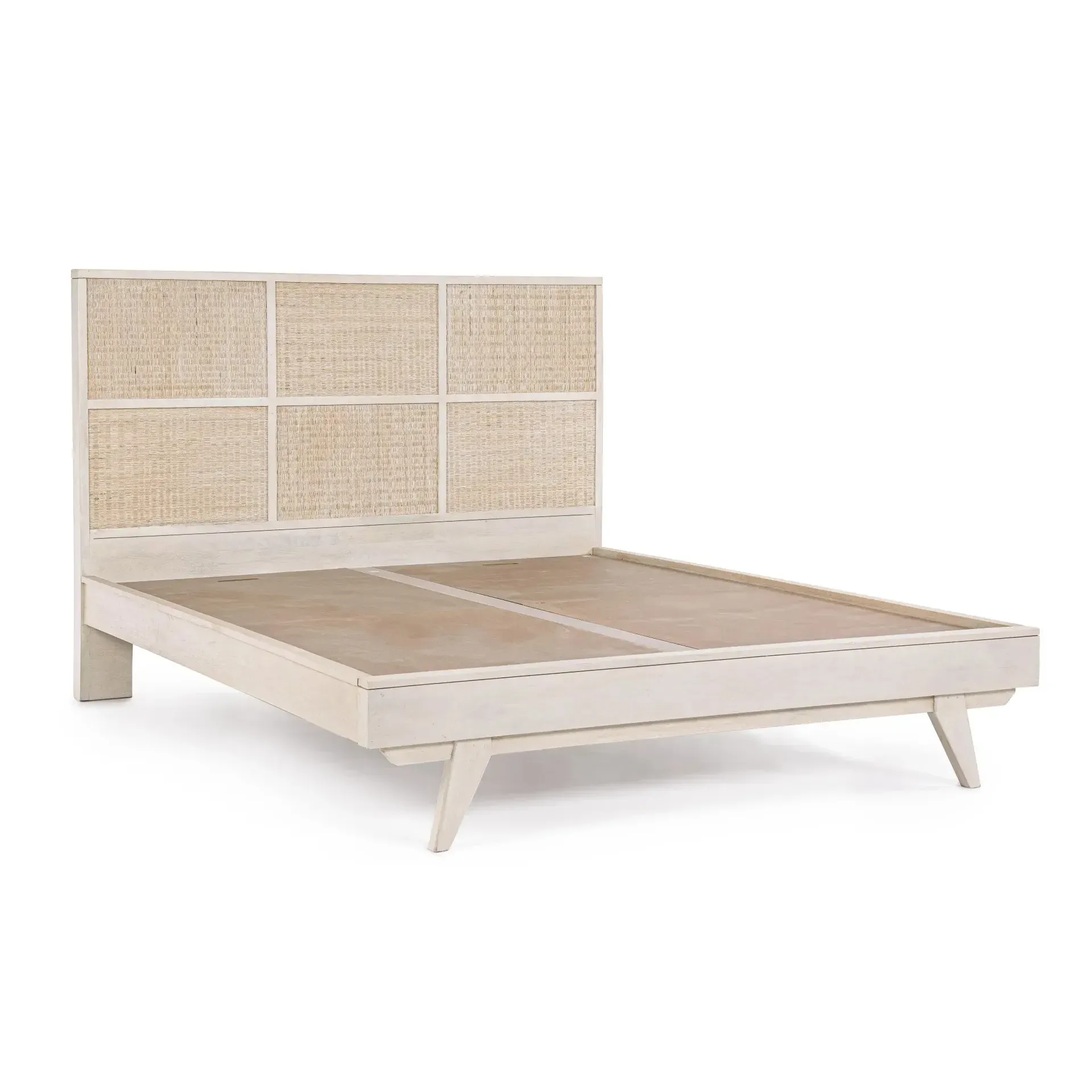 Drewniane łóżko SAHANA Bizzotto białe  167x212x120