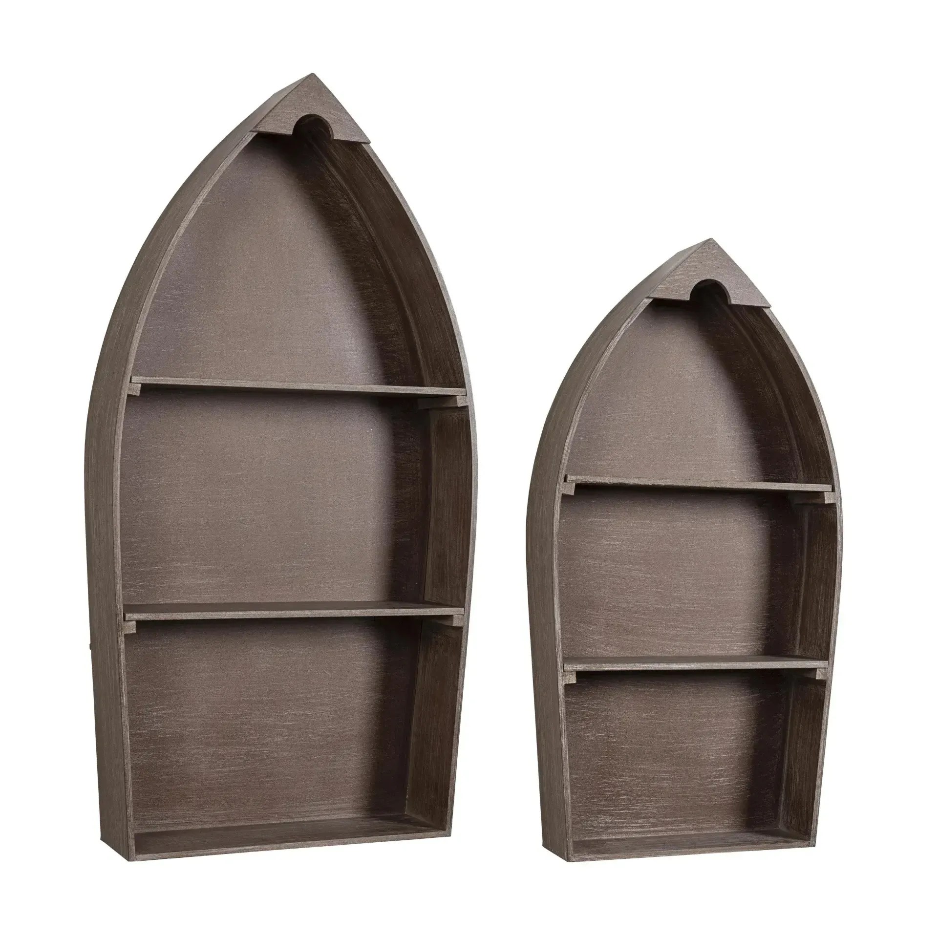 Półka ścienna zestaw 2 szt. BOAT Bizzotto brązowa drewniana 38,5x76,5|49x96,5