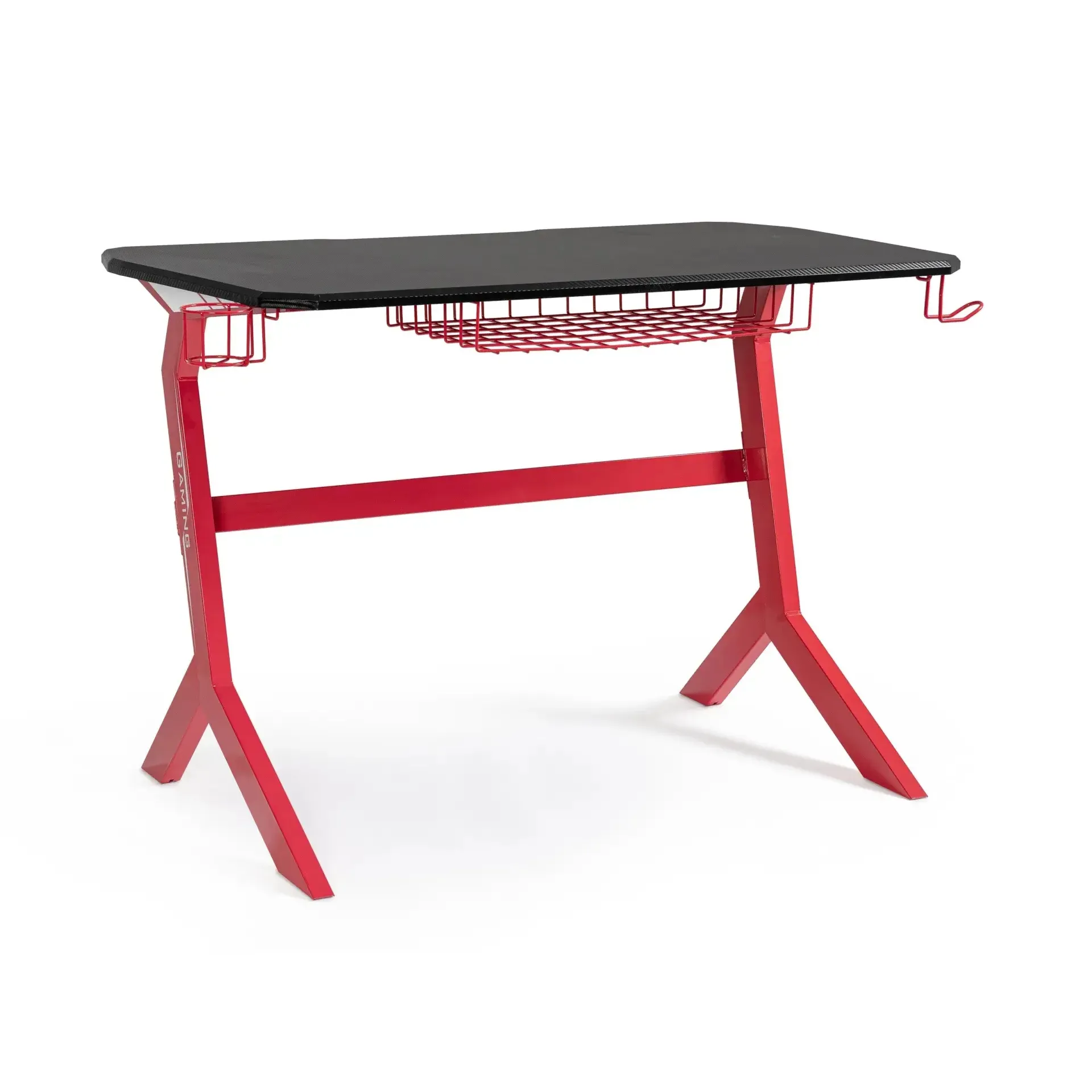 Biurko dla gracza GAMING Bizzotto czerwone stal + MDF 118x65x76