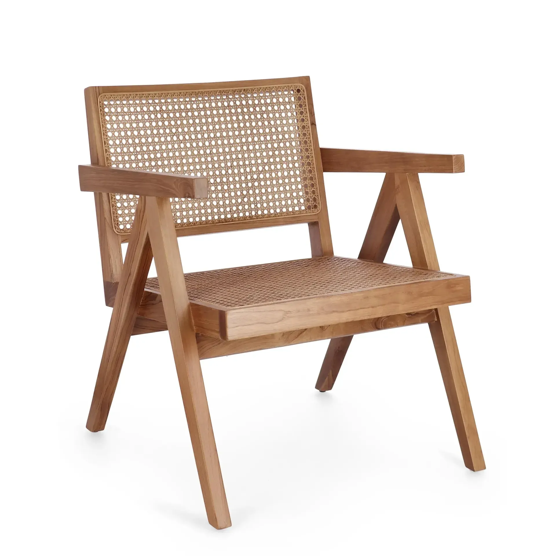 Fotel z wyplotem rattanowym GALIA Bizzotto naturalny drewno teakowe 61x68,5x74