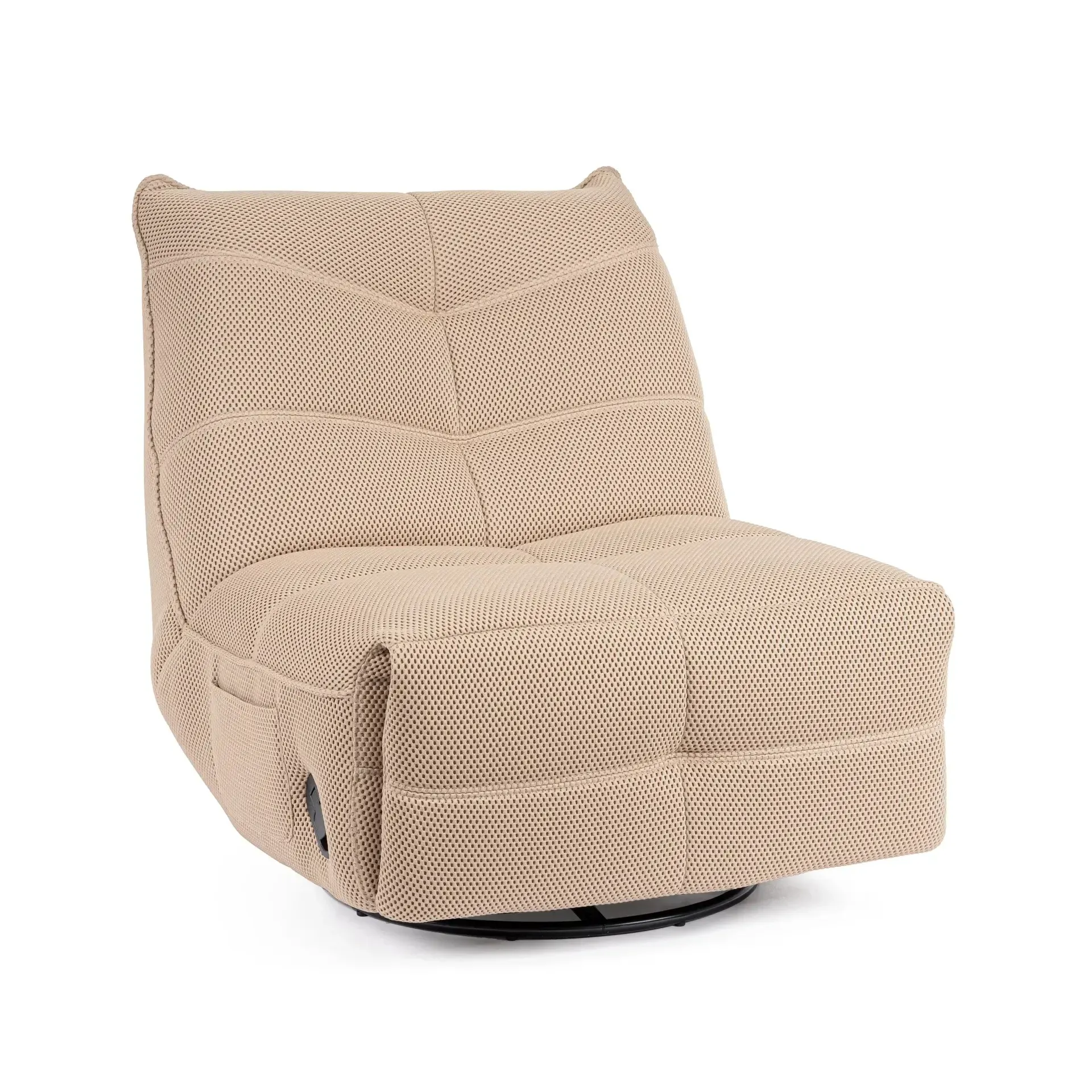 Fotel obrotowy GITTA Bizzotto kość słoniowa tkanina tapicerska 88,5x107x93,5