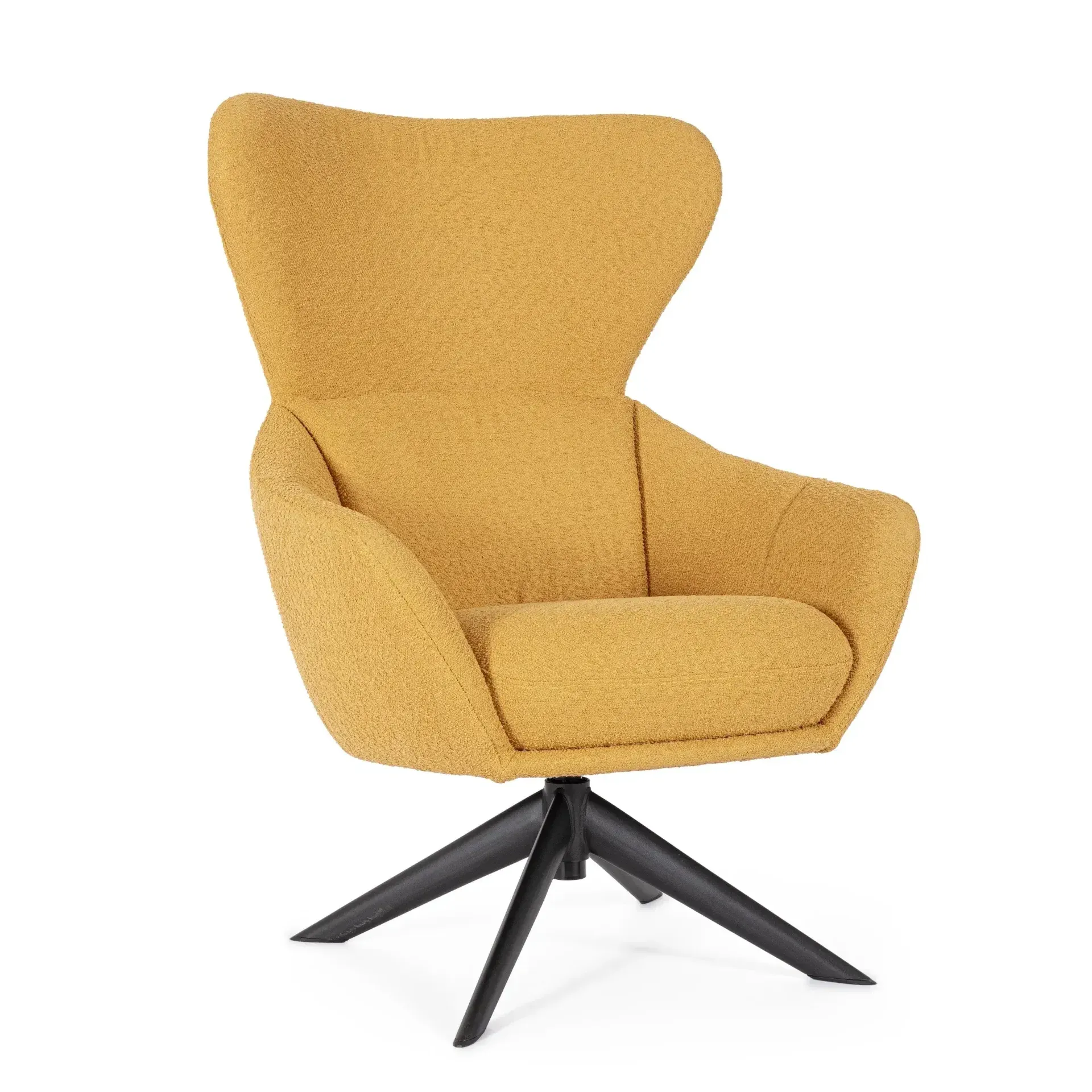 Fotel obrotowy HAILEY Bizzotto musztardowy tkanina tapicerska 75x80x110