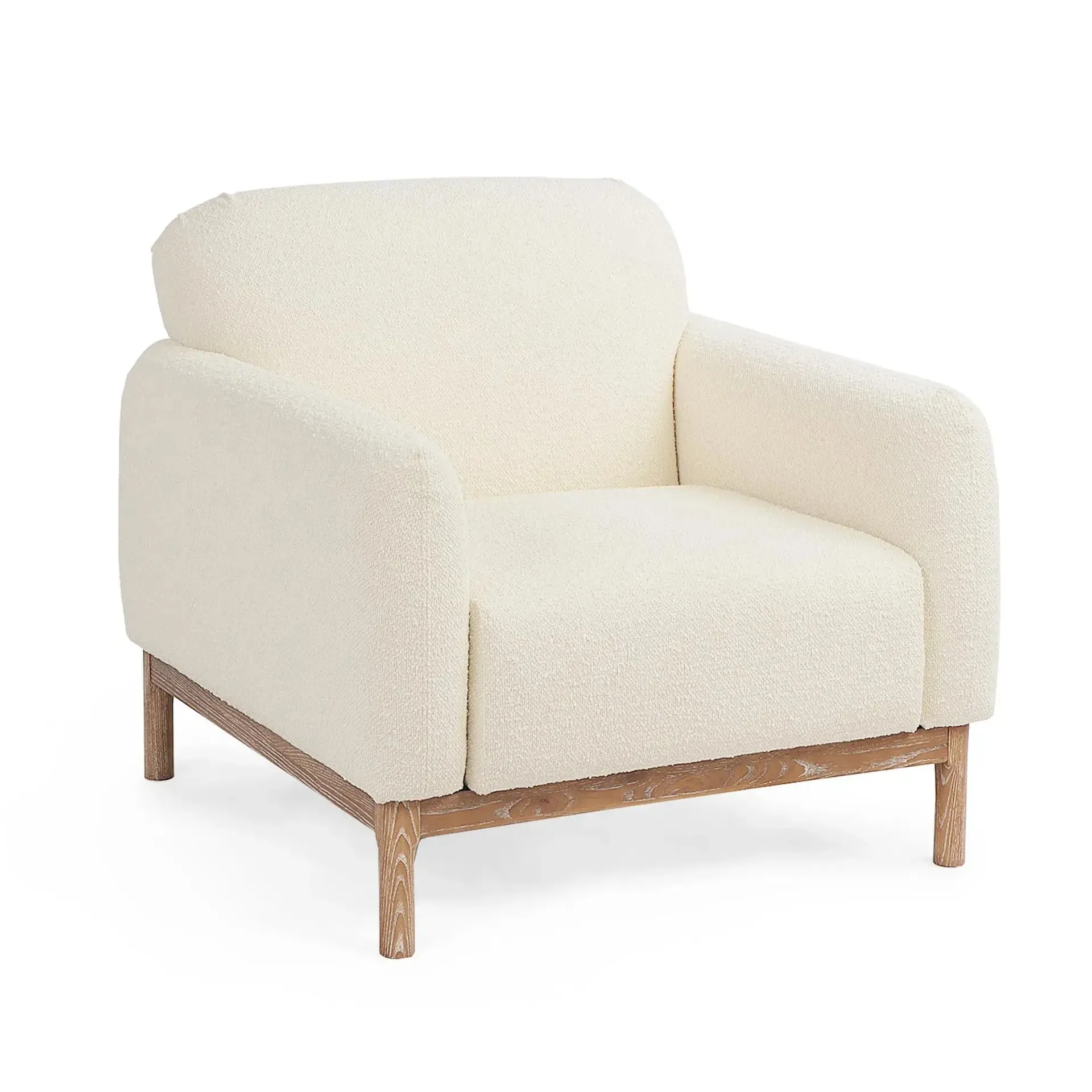 Fotel DETROIT Bizzotto biały tkanina boucle 91x87x82